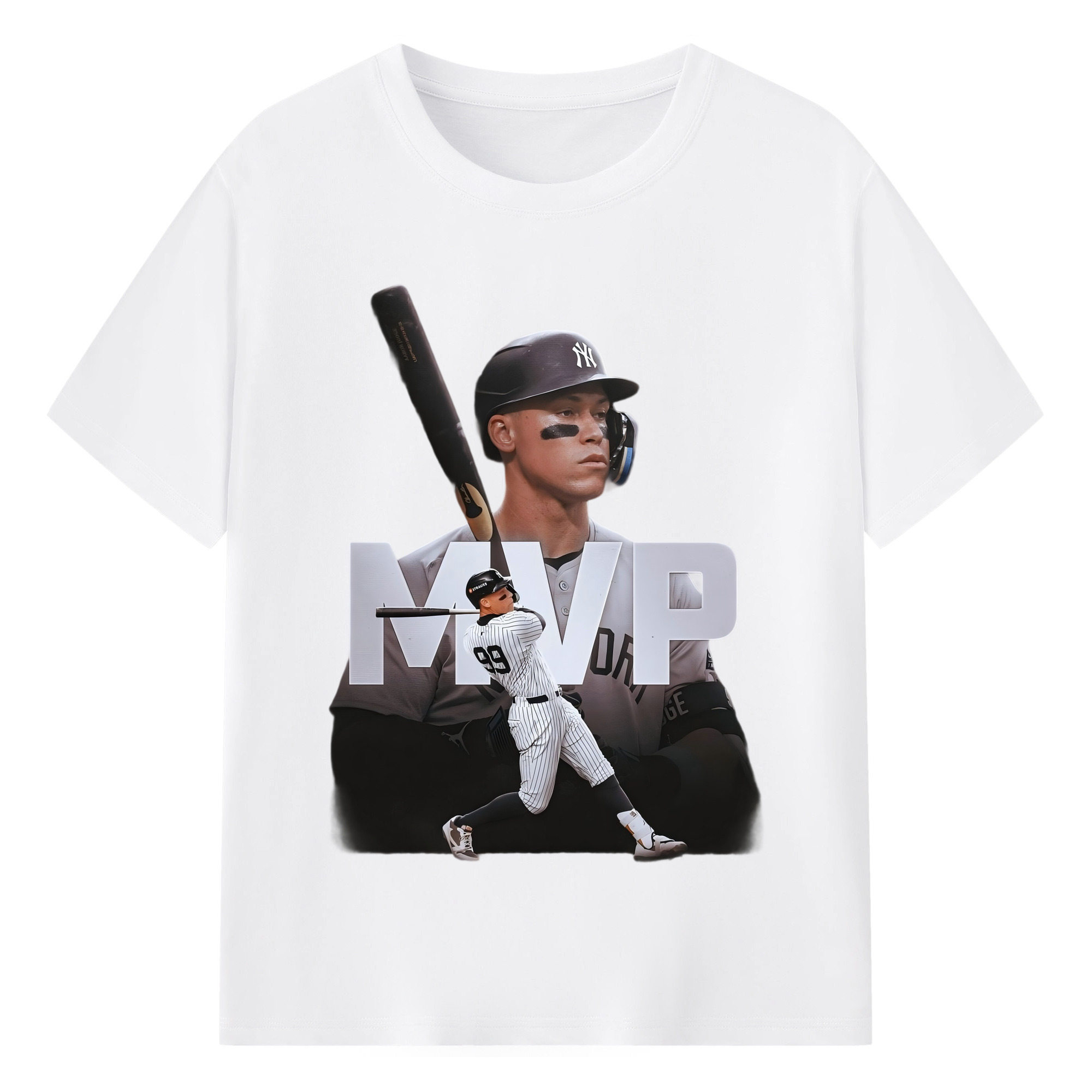 Aaron Judge MVP 180g Cotton T-Shirt With Front Heat Transfer Print – Soft, Lightweight, Fitted Design – Comfortable Casual Wear For Sports & Everyday Use