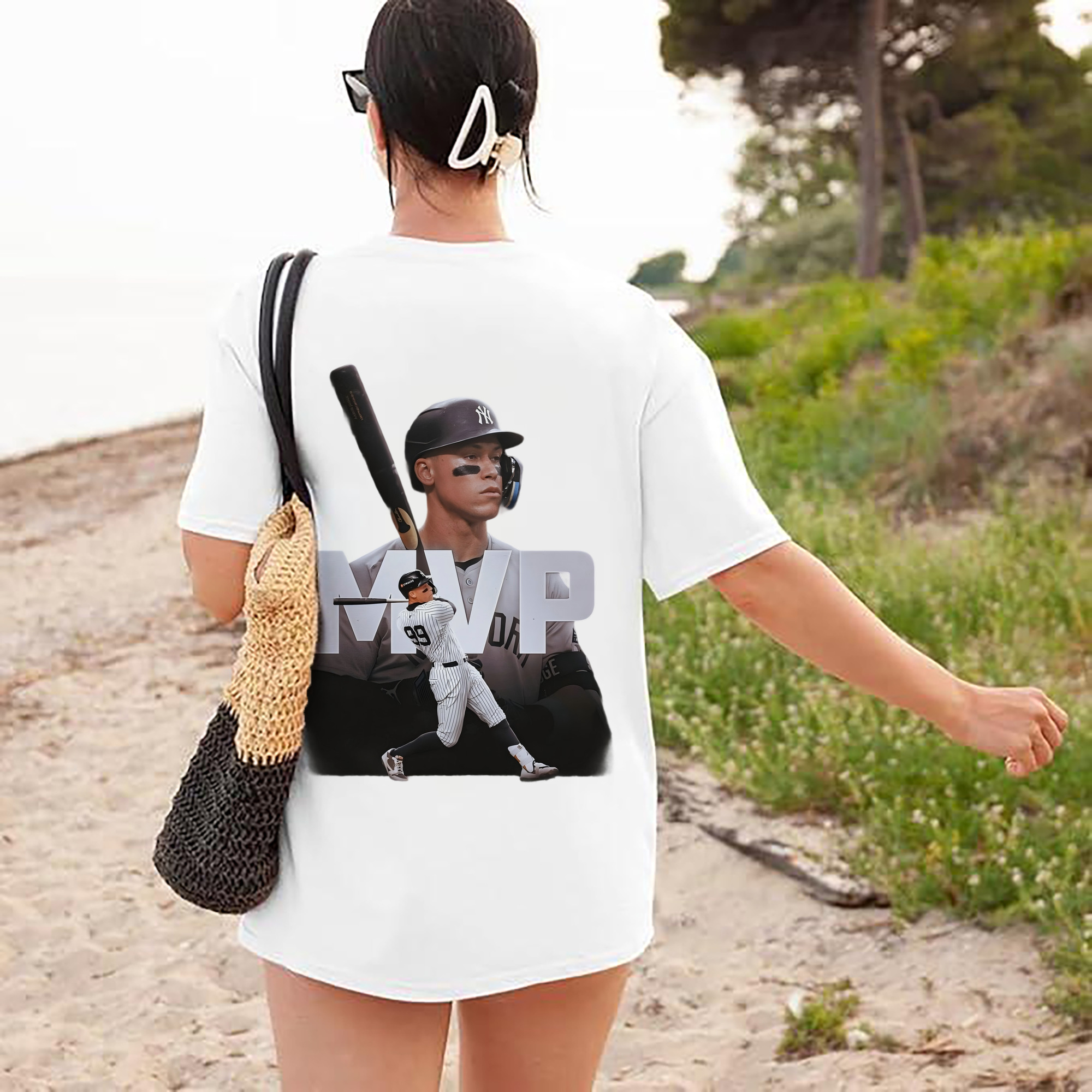 Aaron Judge MVP 180g Combed Cotton T-Shirt With Back Heat Transfer Print – Soft, Lightweight, Fitted Design – Stylish Casual Wear For Sports & Everyday Use