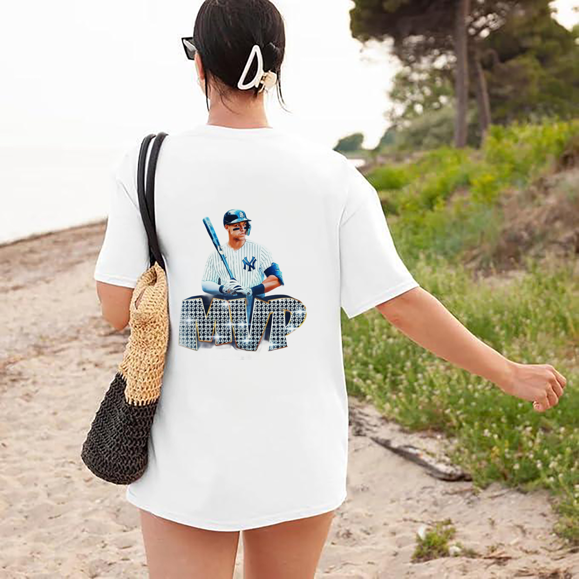 Aaron Judge MVP 180g Combed Cotton T-Shirt With Back Heat Transfer Print – Soft, Lightweight, Fitted Design – Stylish Casual Wear For Sports & Everyday Use