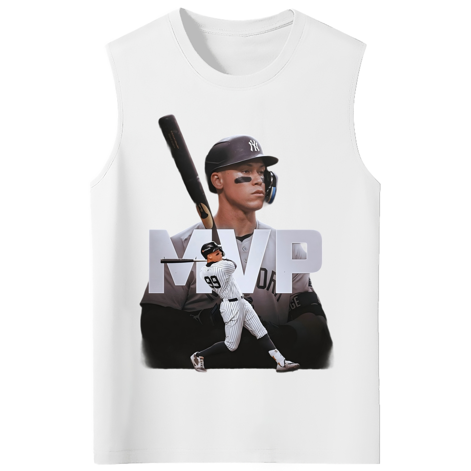 Aaron Judge MVP 210g Combed Cotton Tank Top With Front Heat Transfer Print – Soft, Lightweight, Fitted Design – Stylish & Comfortable Casual Wear For Sports & Everyday Use