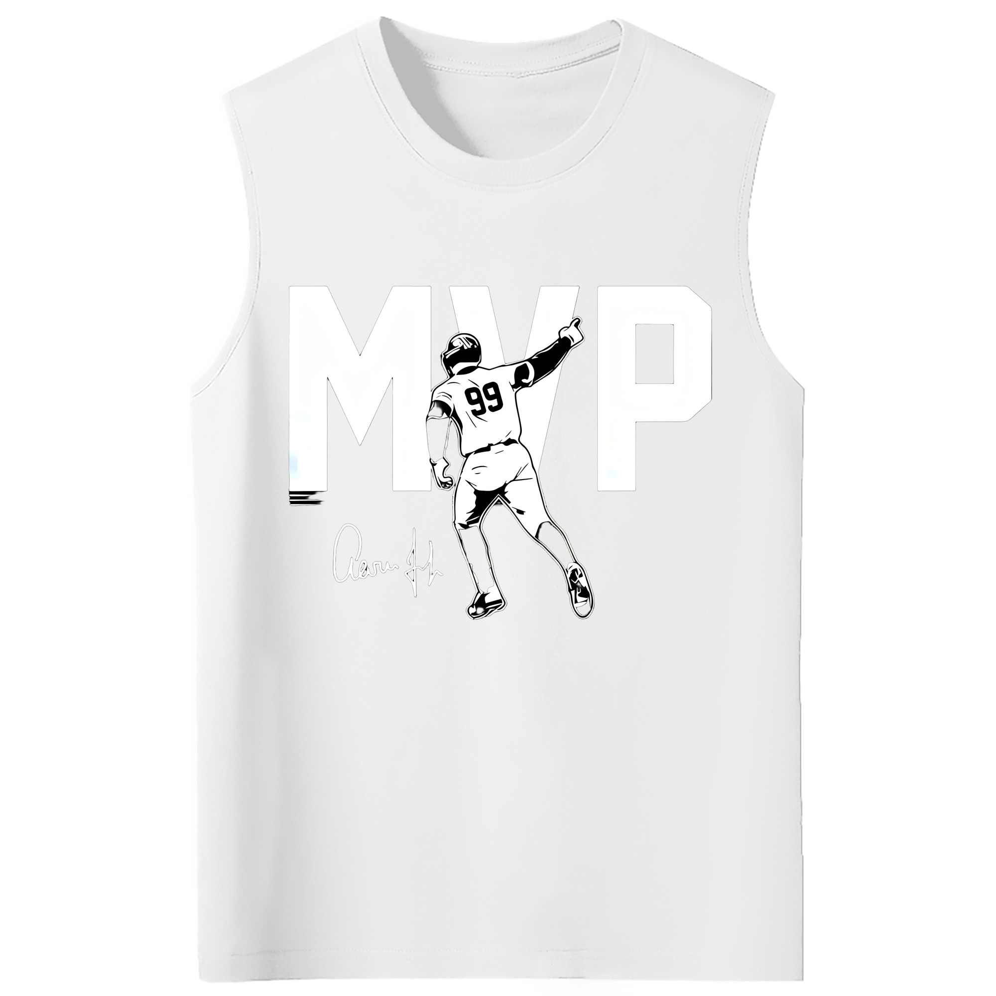 Aaron Judge MVP 210g Combed Cotton Tank Top With Front Heat Transfer Print – Soft, Lightweight, Fitted Design – Stylish & Comfortable Casual Wear For Sports & Everyday Use