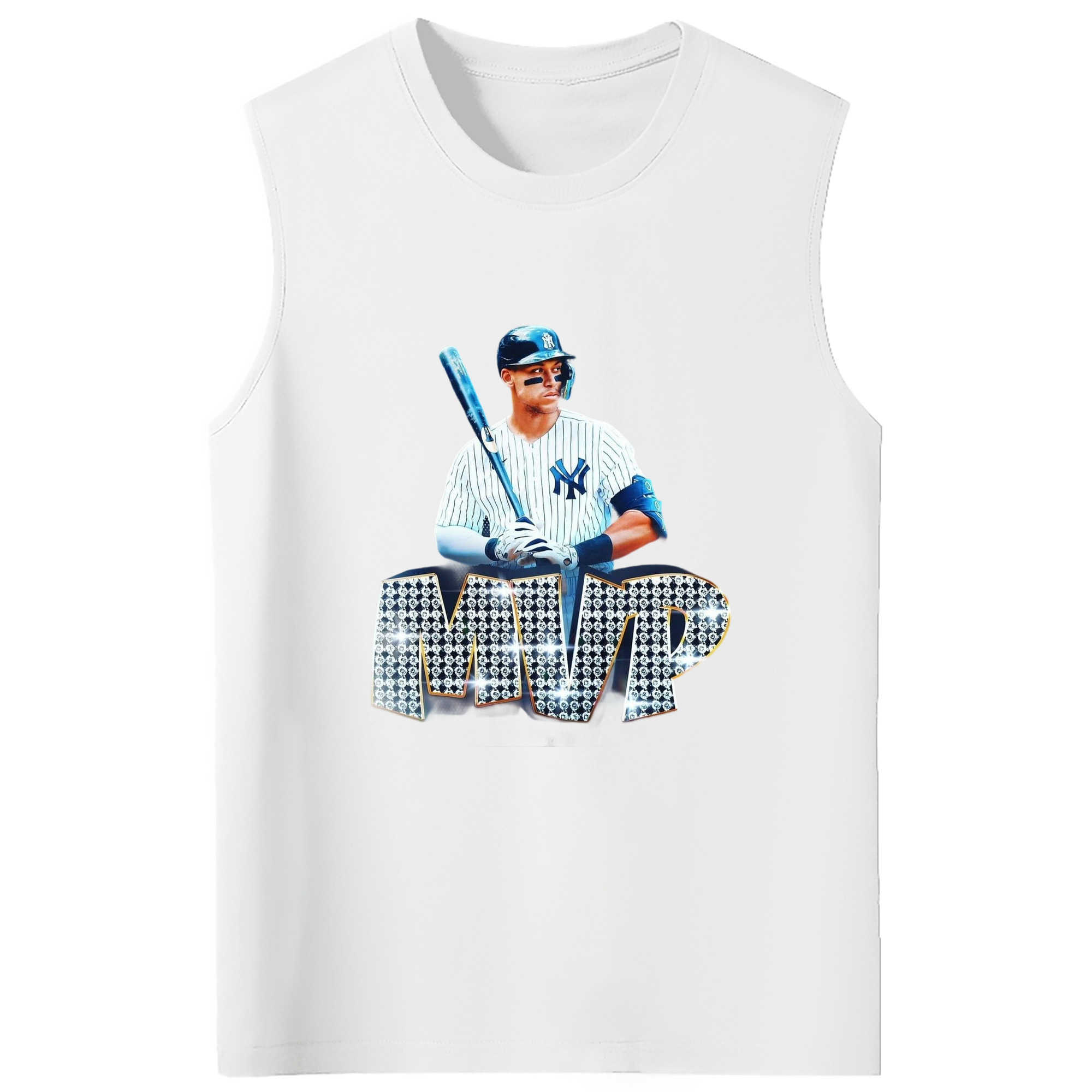 Aaron Judge MVP 210g Combed Cotton Tank Top With Front Heat Transfer Print – Soft, Lightweight, Fitted Design – Stylish & Comfortable Casual Wear For Sports & Everyday Use