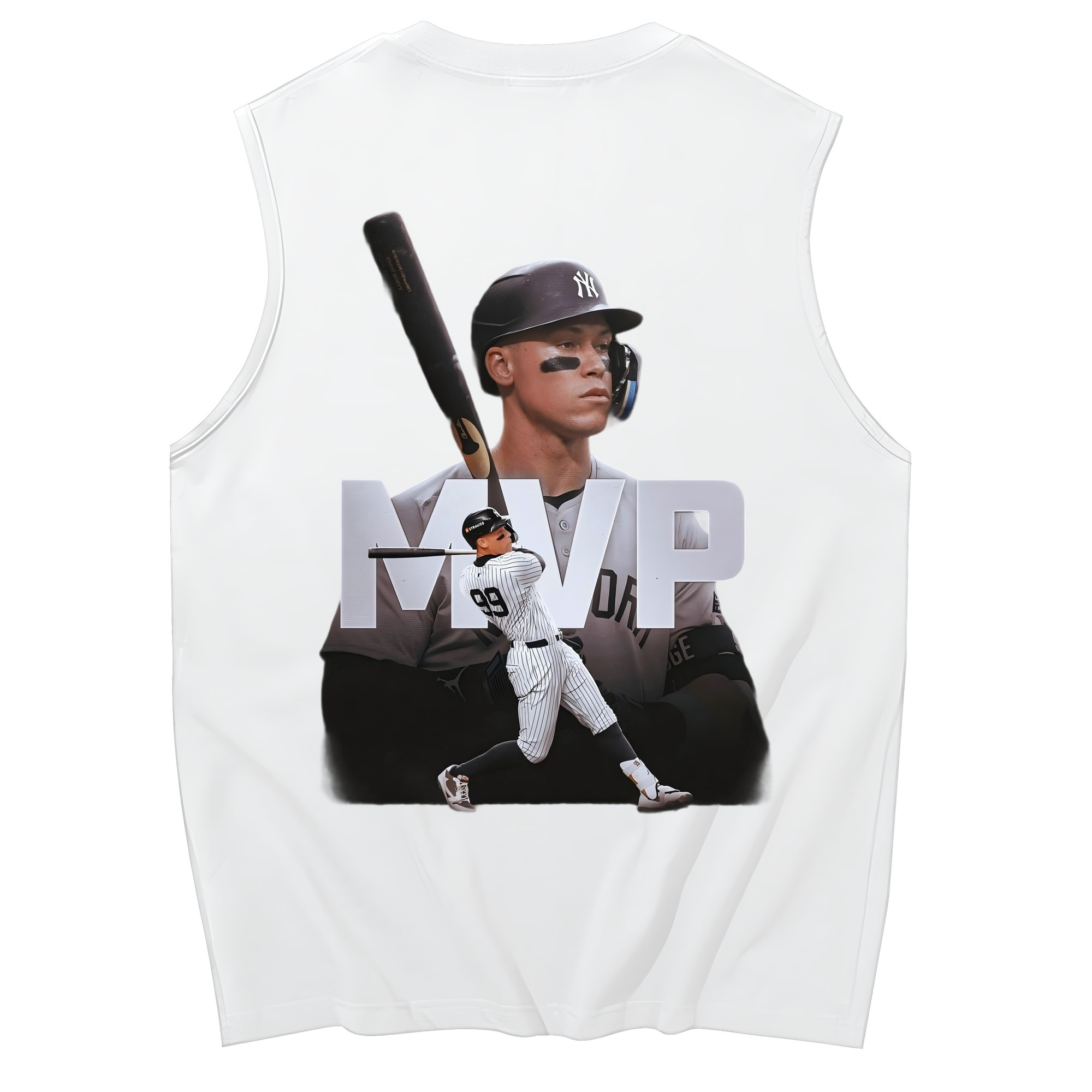 Aaron Judge MVP 230g Pure Cotton Tank Top With Back Heat Transfer Print – Soft, Lightweight, Fitted Design – Stylish & Comfortable Casual Wear For Sports & Everyday Use