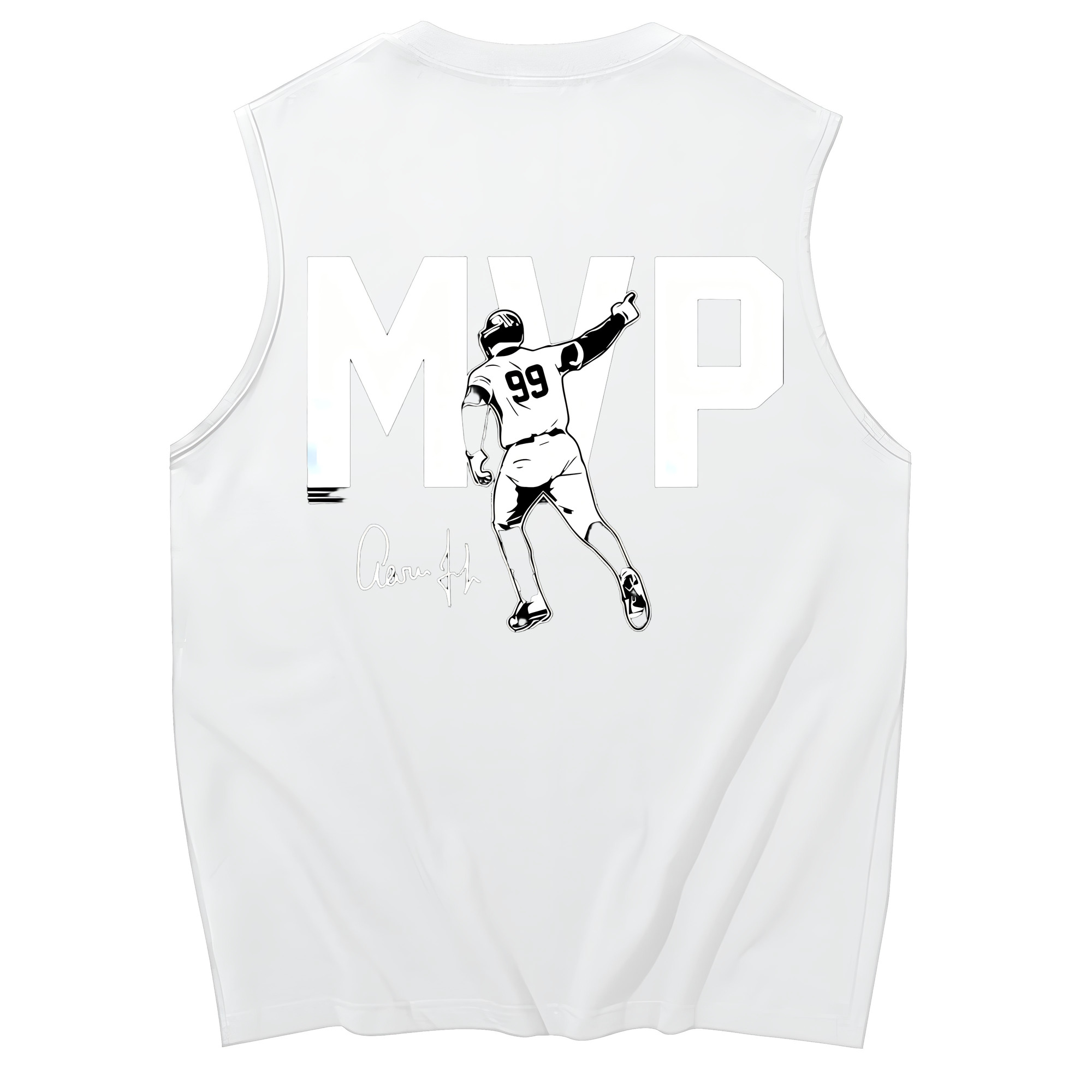 Aaron Judge MVP 230g Pure Cotton Tank Top With Back Heat Transfer Print – Soft, Lightweight, Fitted Design – Stylish & Comfortable Casual Wear For Sports & Everyday Use