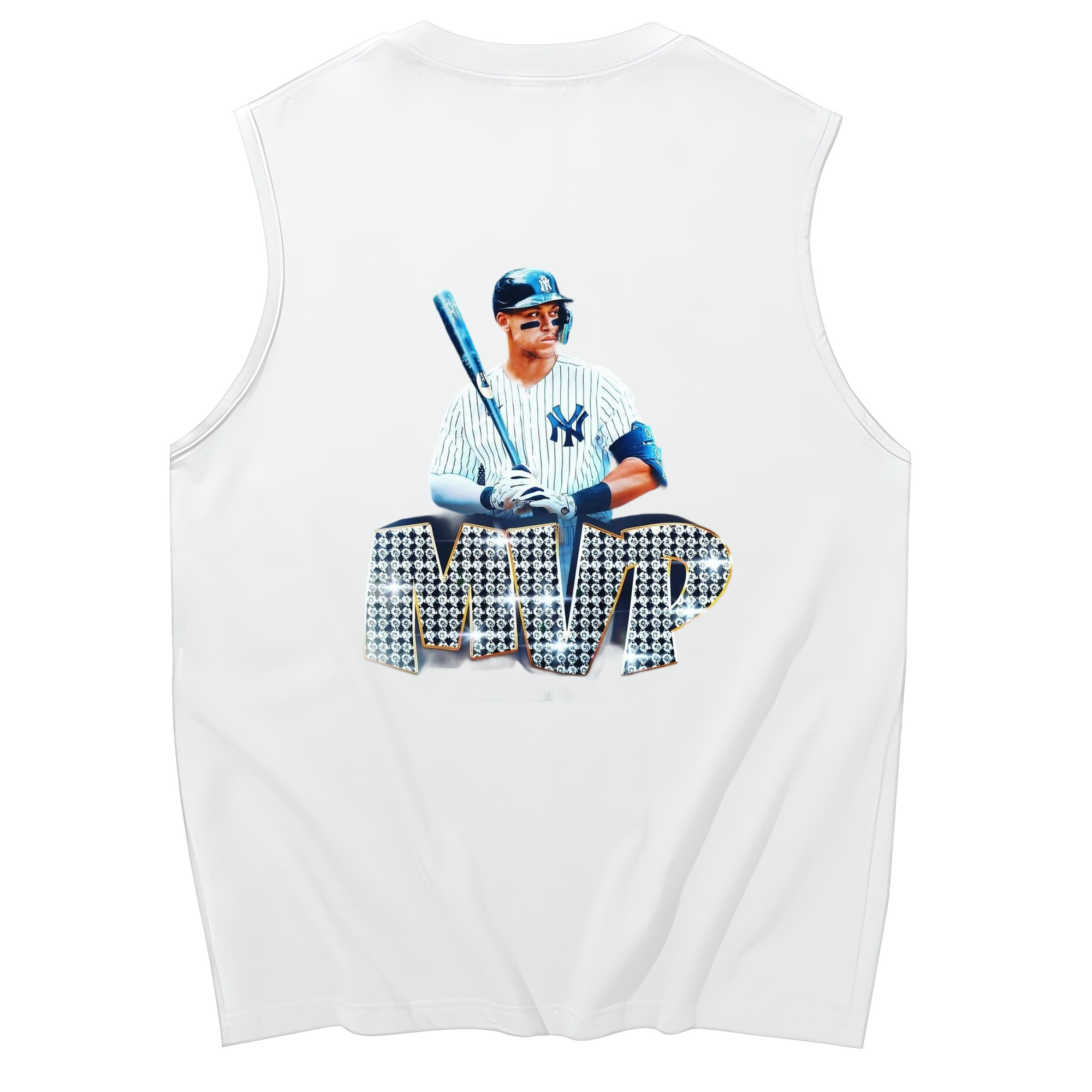 Aaron Judge MVP 230g Pure Cotton Tank Top With Back Heat Transfer Print – Soft, Lightweight, Fitted Design – Stylish & Comfortable Casual Wear For Sports & Everyday Use