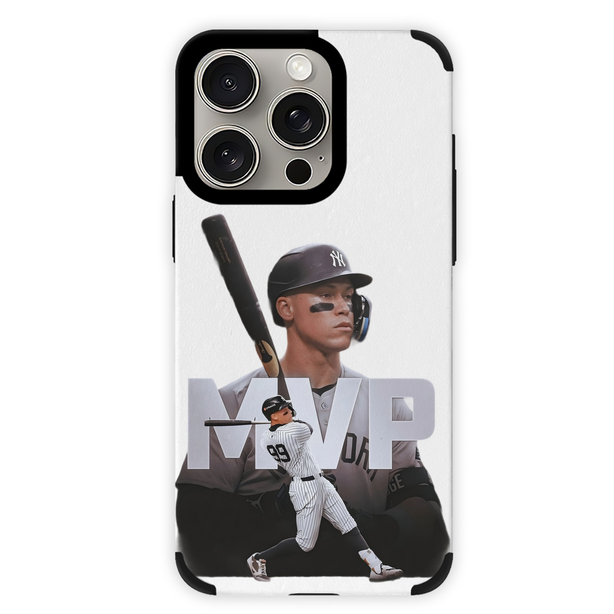 Aaron Judge MVP IPhone 15 Pro Max PU Leather Case – Soft Lining, 360° Protection – Precise Fit, 3D Buttons, Easy Charging – Anti-Yellowing, Easy To Clean