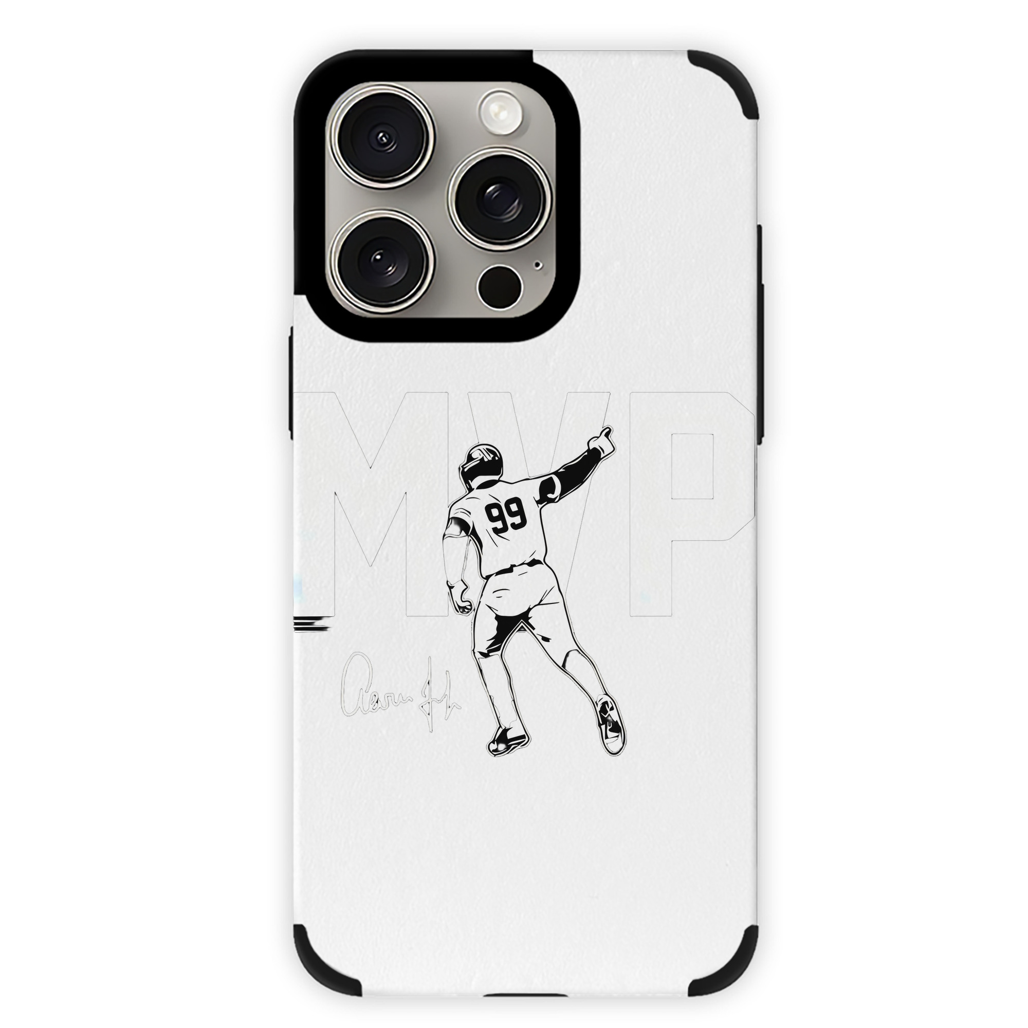 Aaron Judge MVP IPhone 15 Pro Max PU Leather Case – Soft Lining, 360° Protection – Precise Fit, 3D Buttons, Easy Charging – Anti-Yellowing, Easy To Clean