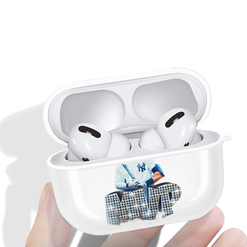 Aaron Judge MVP AirPods Pro Hard Case White With Keychain, Durable Flexible PC, Precise Cutouts, Anti-Fingerprint, Yellowing & Scratch Resistant, Full Protection, Washable