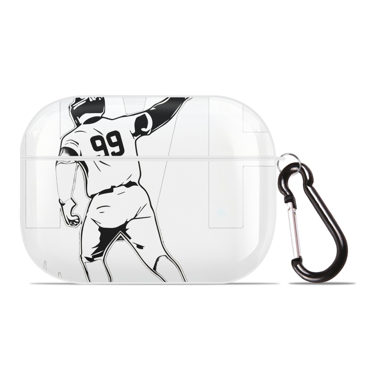 Aaron Judge MVP AirPods Pro Hard Case White With Keychain, Durable Flexible PC, Precise Cutouts, Anti-Fingerprint, Yellowing & Scratch Resistant, Full Protection, Washable