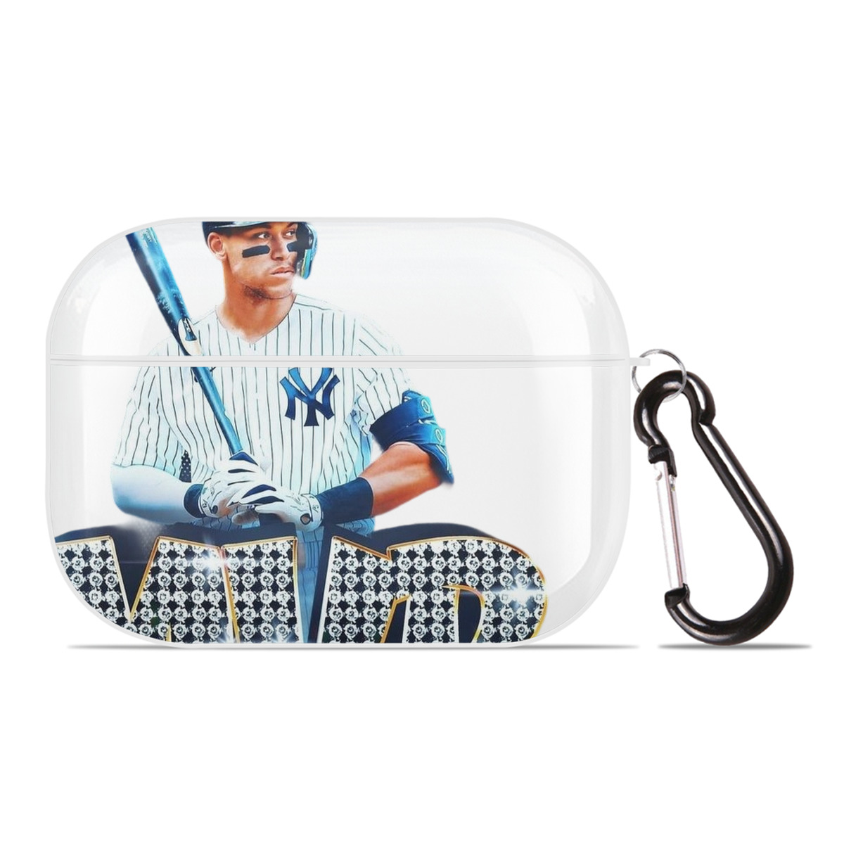 Aaron Judge MVP AirPods Pro Hard Case White With Keychain, Durable Flexible PC, Precise Cutouts, Anti-Fingerprint, Yellowing & Scratch Resistant, Full Protection, Washable