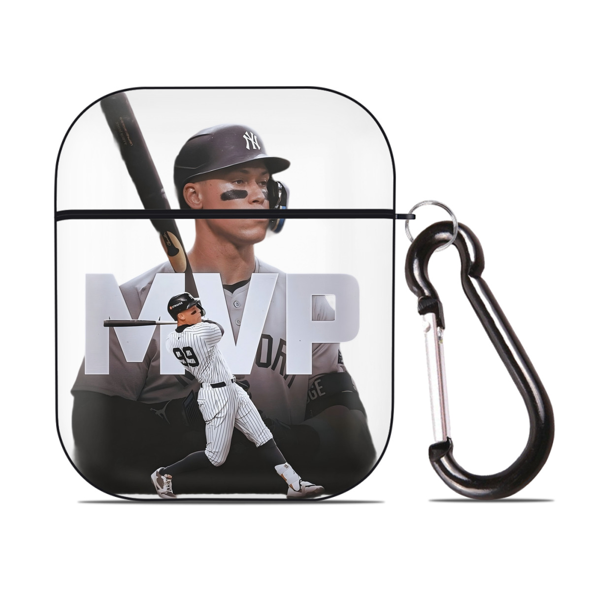 Aaron Judge MVP AirPods 2 Case Hard Shell Black, Flexible PC Material, Precise Cutouts, Full Protection, Anti-Fingerprint, Washable, Includes Keychain – Durable & Slim Design
