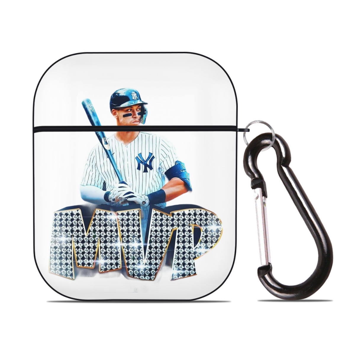 Aaron Judge MVP AirPods 2 Case Hard Shell Black, Flexible PC Material, Precise Cutouts, Full Protection, Anti-Fingerprint, Washable, Includes Keychain – Durable & Slim Design