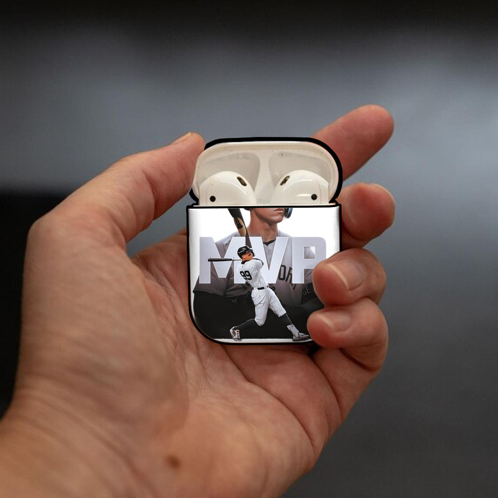 Aaron Judge MVP AirPods 2 Case Hard Shell Black, Flexible PC Material, Precise Cutouts, Full Protection, Anti-Fingerprint, Washable, Includes Keychain – Durable & Slim Design