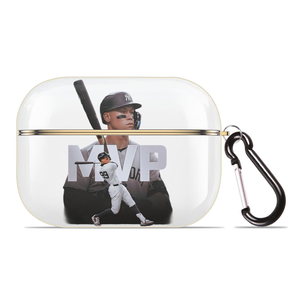 Aaron Judge MVP Luxury Gold AirPods Pro Case With Keychain, Flexible PC Material, Full Protection, Precise Cutouts, Anti-Fingerprint, Washable, Durable Design