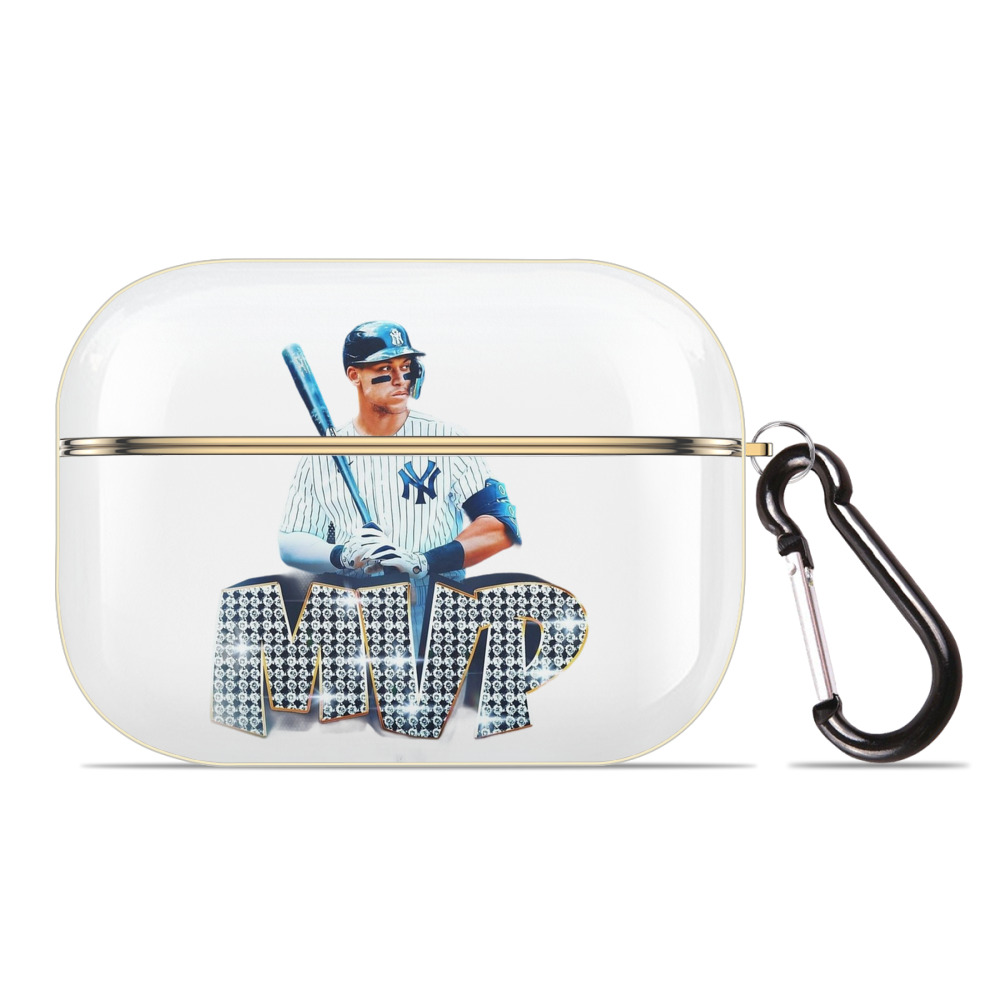 Aaron Judge MVP Luxury Gold AirPods Pro Case With Keychain, Flexible PC Material, Full Protection, Precise Cutouts, Anti-Fingerprint, Washable, Durable Design