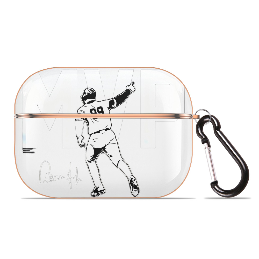 Aaron Judge MVP AirPods Pro Protective Case Rose Gold, Flexible PC Material, Precise Fit, Anti-Slip Cover, Full Protection, Fingerprint Resistant, Washable With Keychain