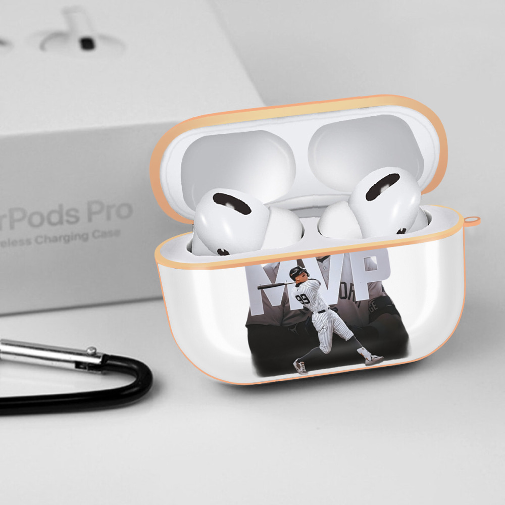 Aaron Judge MVP AirPods Pro Protective Case Rose Gold, Flexible PC Material, Precise Fit, Anti-Slip Cover, Full Protection, Fingerprint Resistant, Washable With Keychain