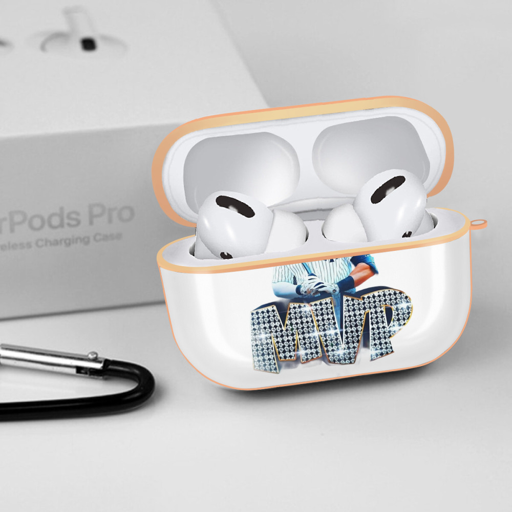 Aaron Judge MVP AirPods Pro Protective Case Rose Gold, Flexible PC Material, Precise Fit, Anti-Slip Cover, Full Protection, Fingerprint Resistant, Washable With Keychain