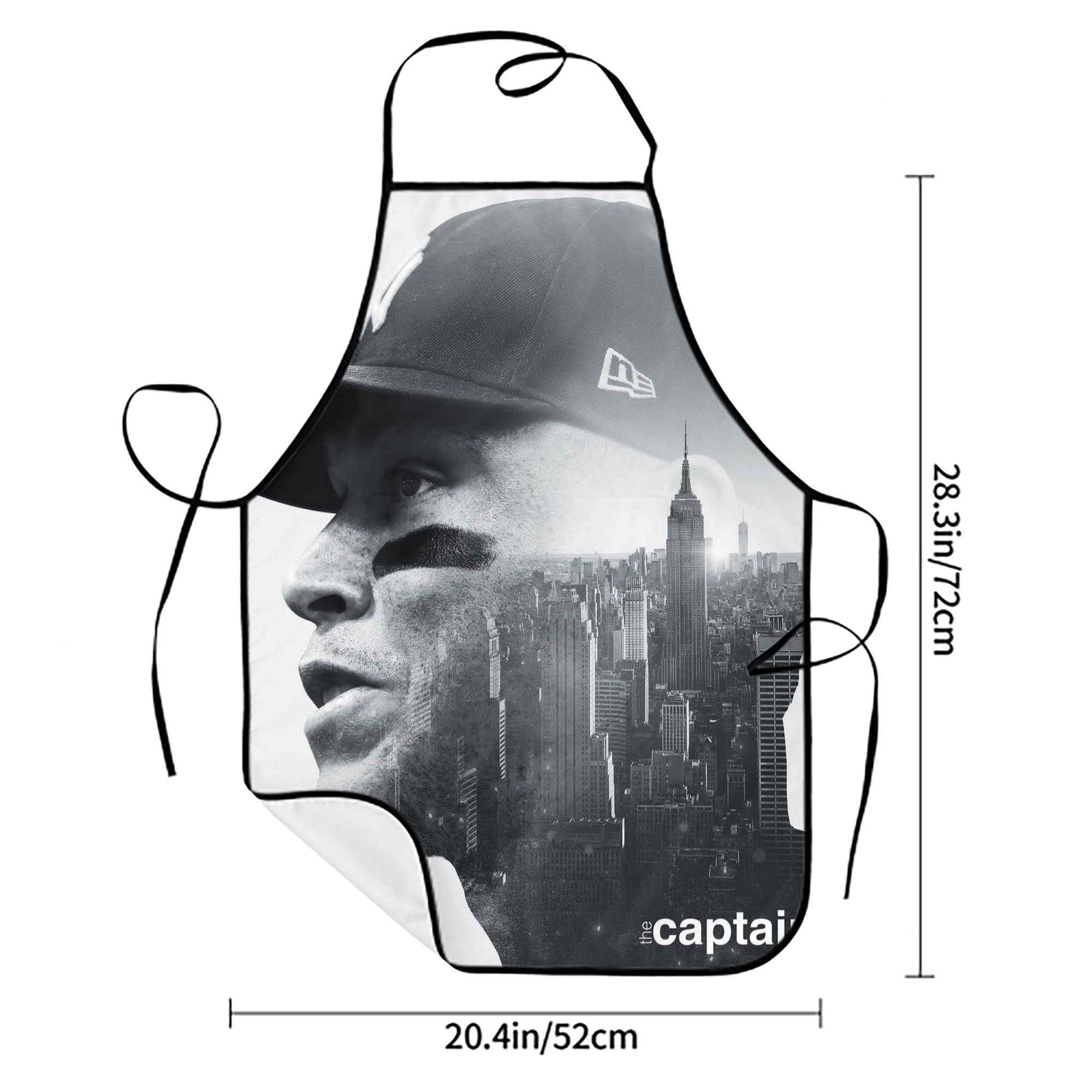 Aaron Judge Yankees Captain Stain-Resistant Polyester Apron With Pocket – Full Print, Waterproof, Anti-Wrinkle, Anti-Pilling – Ideal For Kitchen, BBQ, Restaurant, Salon & More