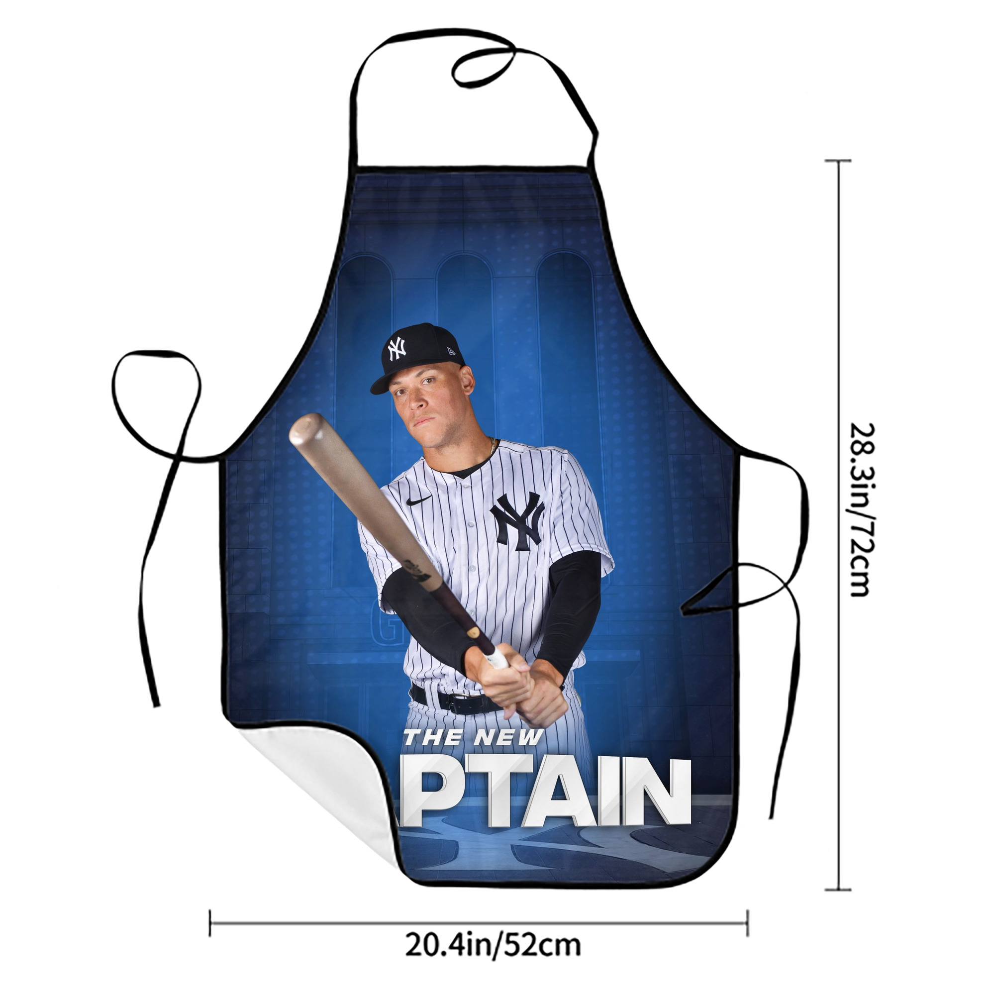 Aaron Judge Yankees Captain Stain-Resistant Polyester Apron With Pocket – Full Print, Waterproof, Anti-Wrinkle, Anti-Pilling – Ideal For Kitchen, BBQ, Restaurant, Salon & More