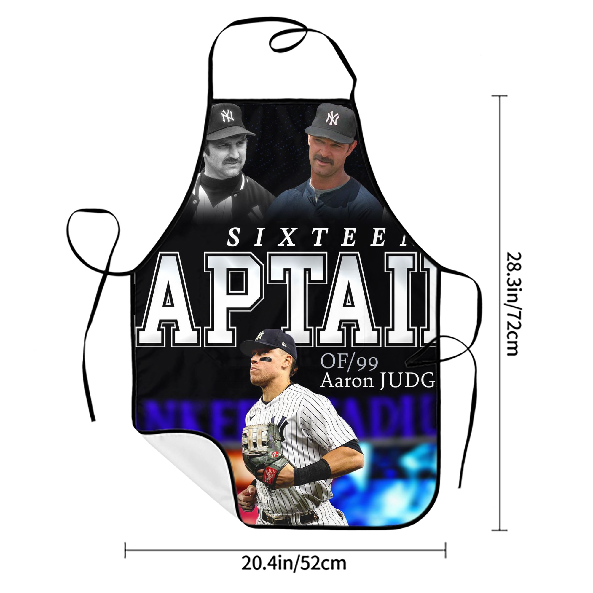 Aaron Judge Yankees Captain Stain-Resistant Polyester Apron With Pocket – Full Print, Waterproof, Anti-Wrinkle, Anti-Pilling – Ideal For Kitchen, BBQ, Restaurant, Salon & More