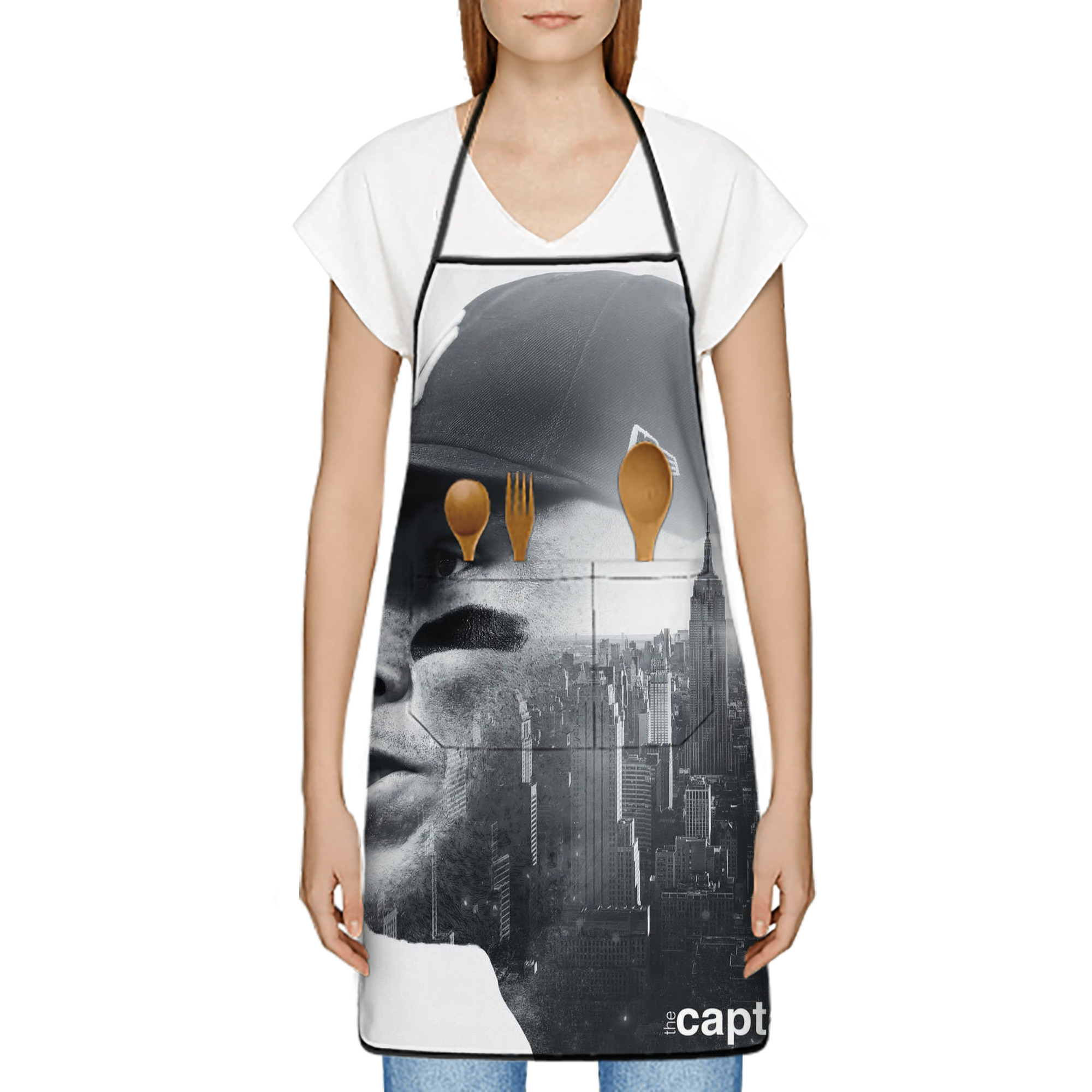 Aaron Judge Yankees Captain Stain-Resistant Polyester Apron With Pocket – Full Print, Waterproof, Anti-Wrinkle, Anti-Pilling – Ideal For Kitchen, BBQ, Restaurant, Salon & More