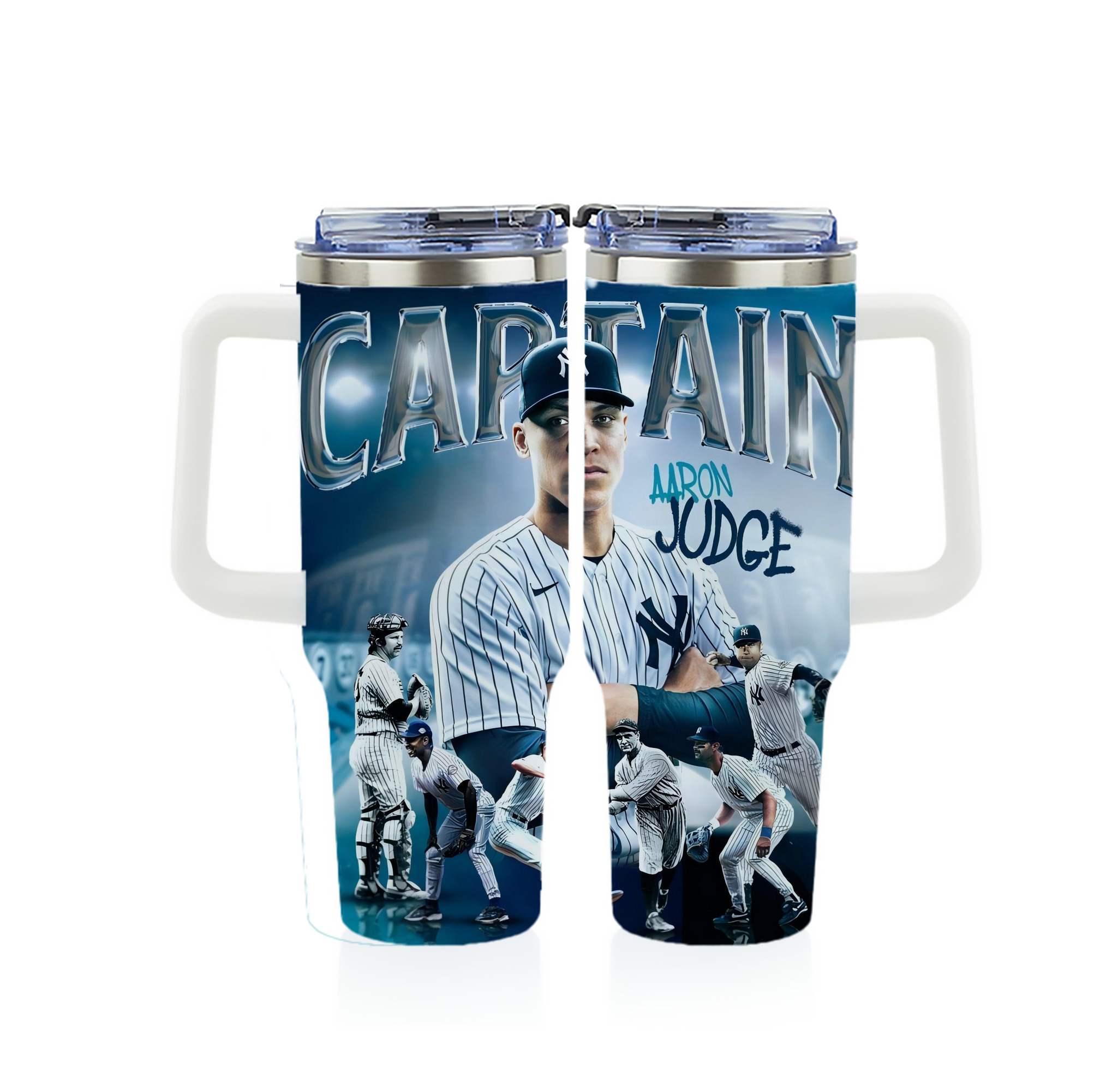 Aaron Judge Yankees Captain 40oz Full Wrap Car Tumbler – Durable Stainless Steel Travel Mug With Vibrant UV Print – Double Wall Insulated, Fits Most Car Cup Holders