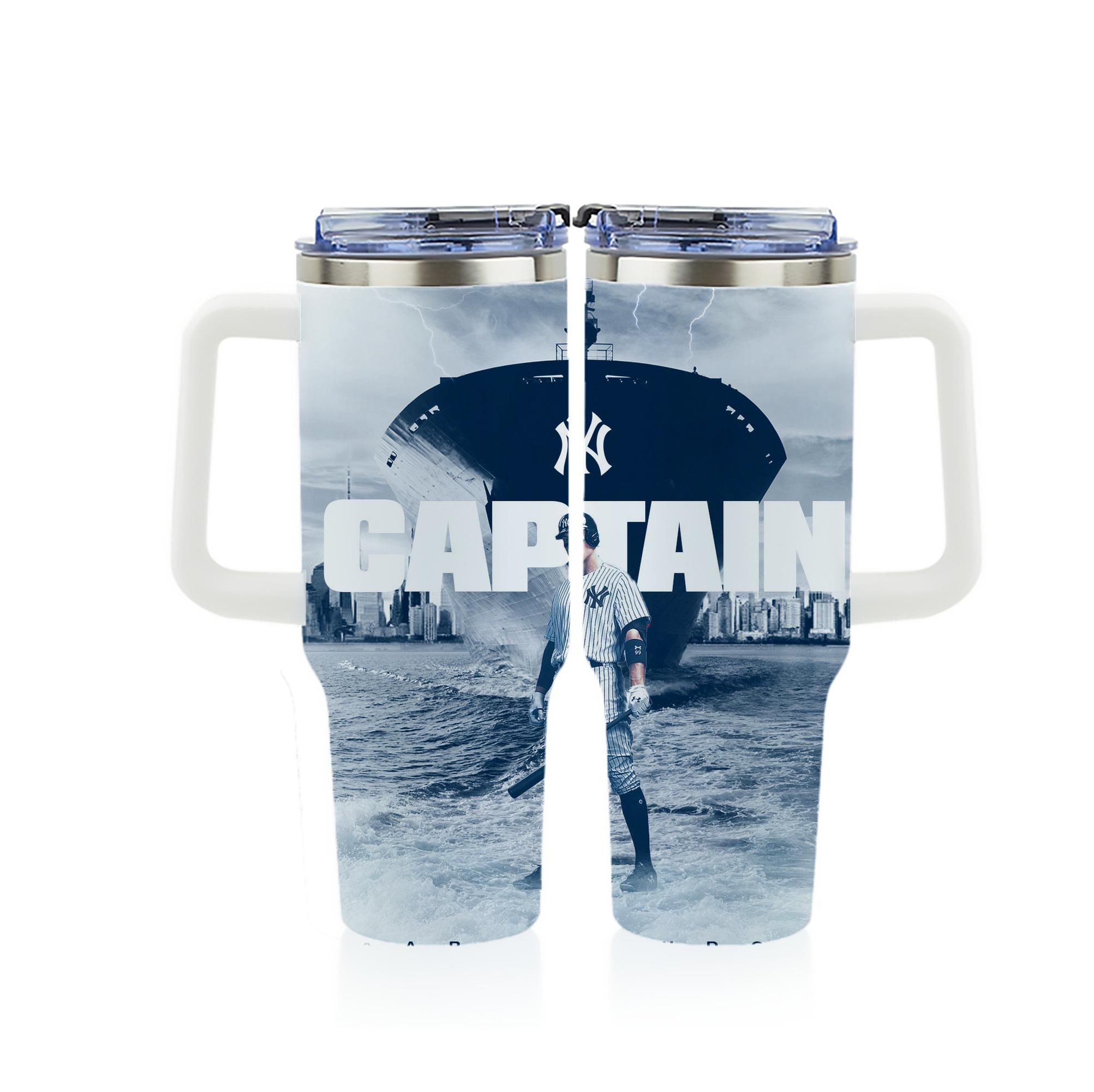 Aaron Judge Yankees Captain 40oz Full Wrap Car Tumbler – Durable Stainless Steel Travel Mug With Vibrant UV Print – Double Wall Insulated, Fits Most Car Cup Holders