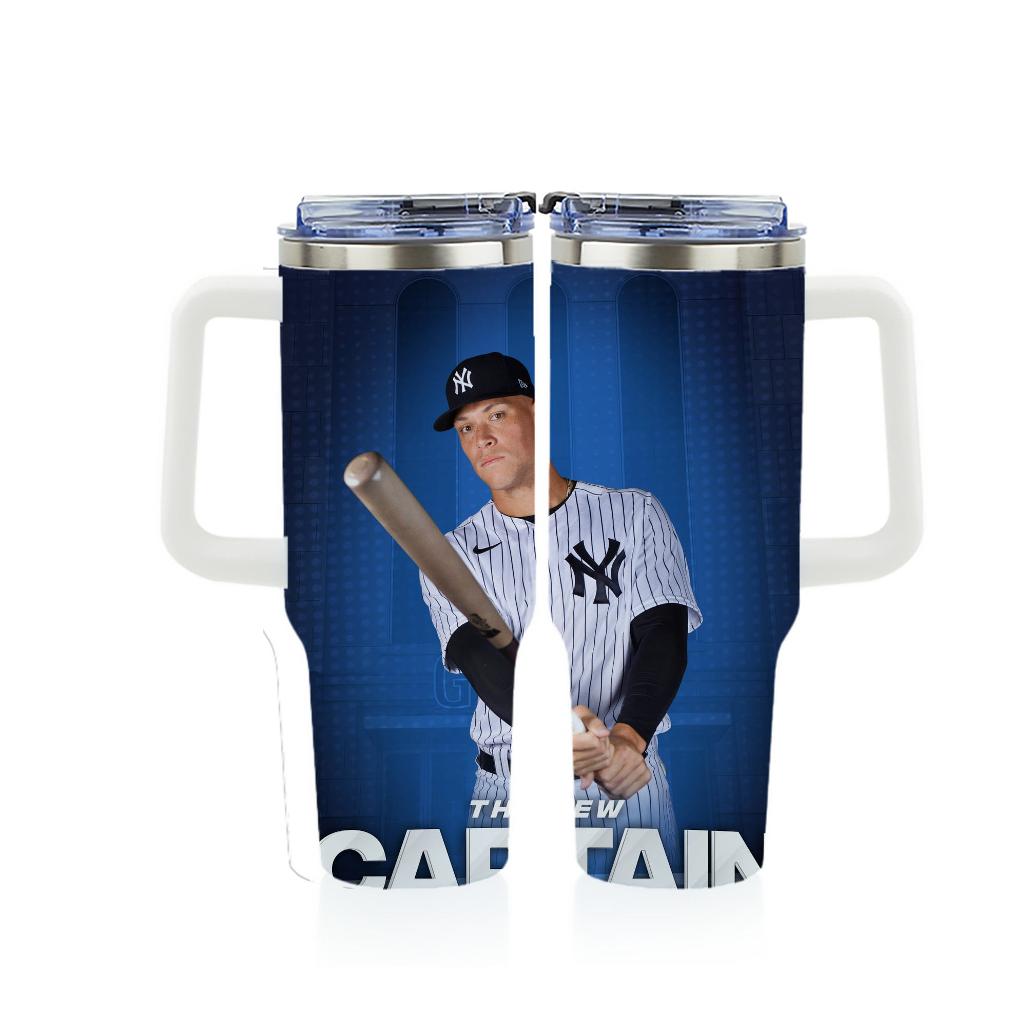 Aaron Judge Yankees Captain 40oz Full Wrap Car Tumbler – Durable Stainless Steel Travel Mug With Vibrant UV Print – Double Wall Insulated, Fits Most Car Cup Holders