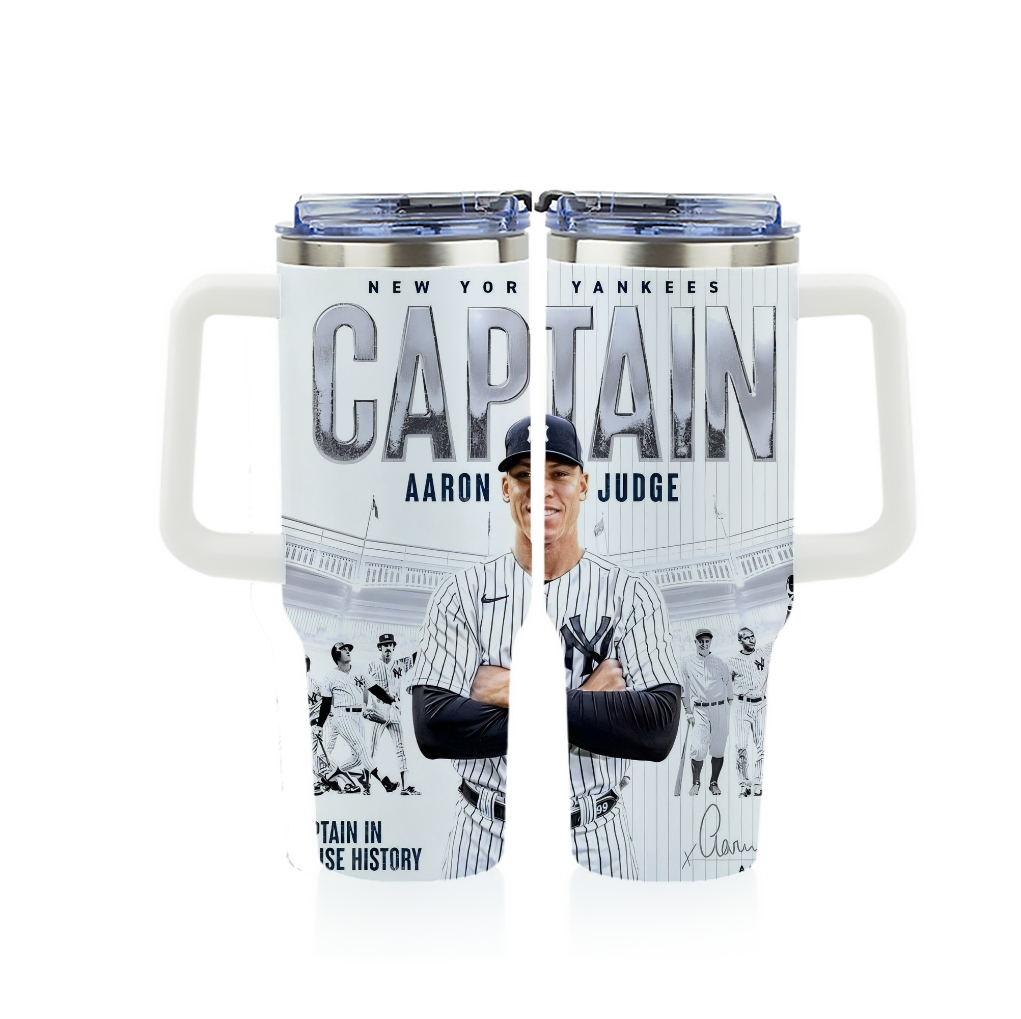 Aaron Judge Yankees Captain 40oz Full Wrap Car Tumbler – Durable Stainless Steel Travel Mug With Vibrant UV Print – Double Wall Insulated, Fits Most Car Cup Holders
