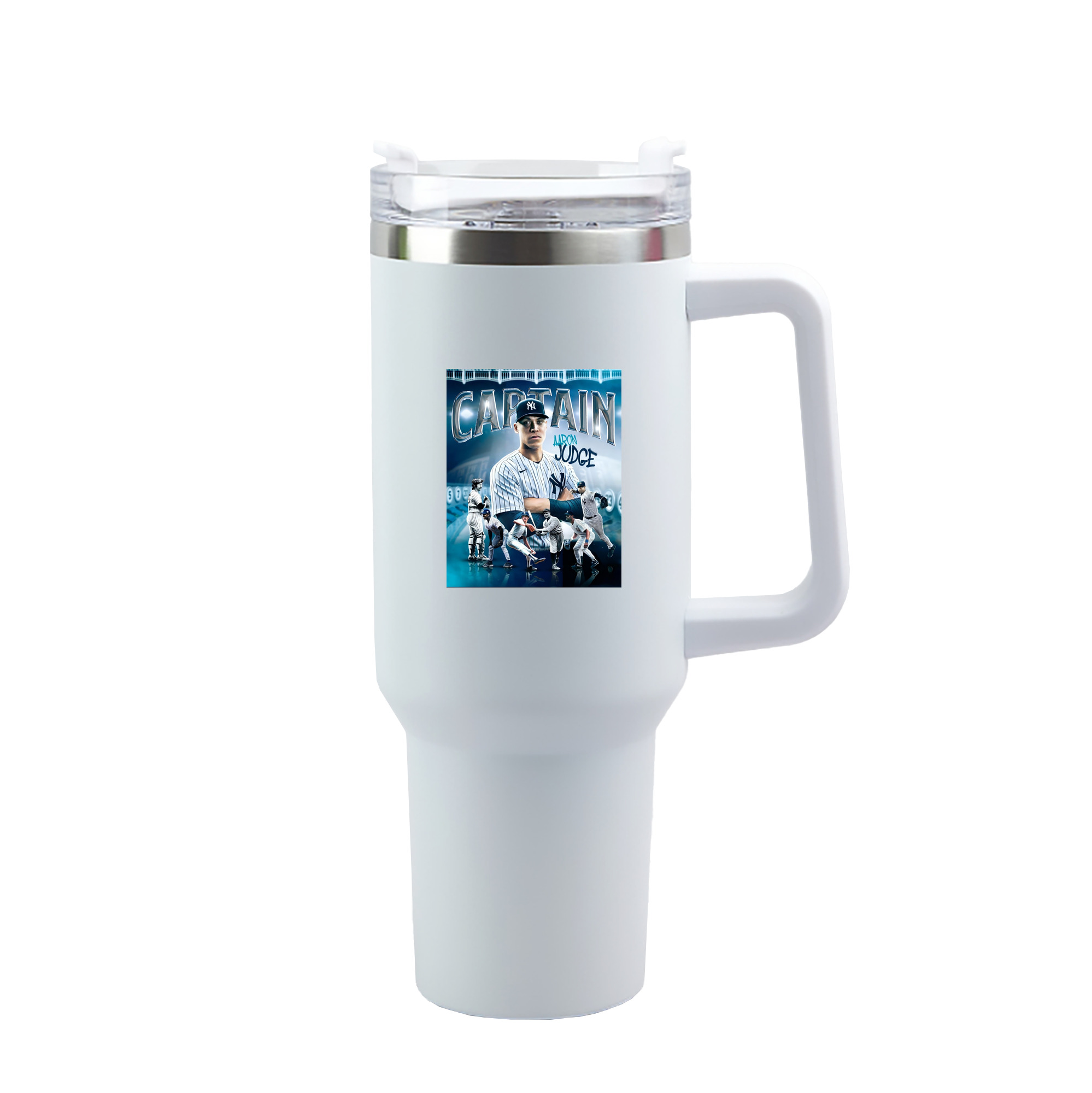 Aaron Judge Yankees Captain 40oz Handle Car Tumbler – Durable Stainless Steel Travel Mug With UV Print – Double Wall Insulated, Fits Most Car Cup Holders