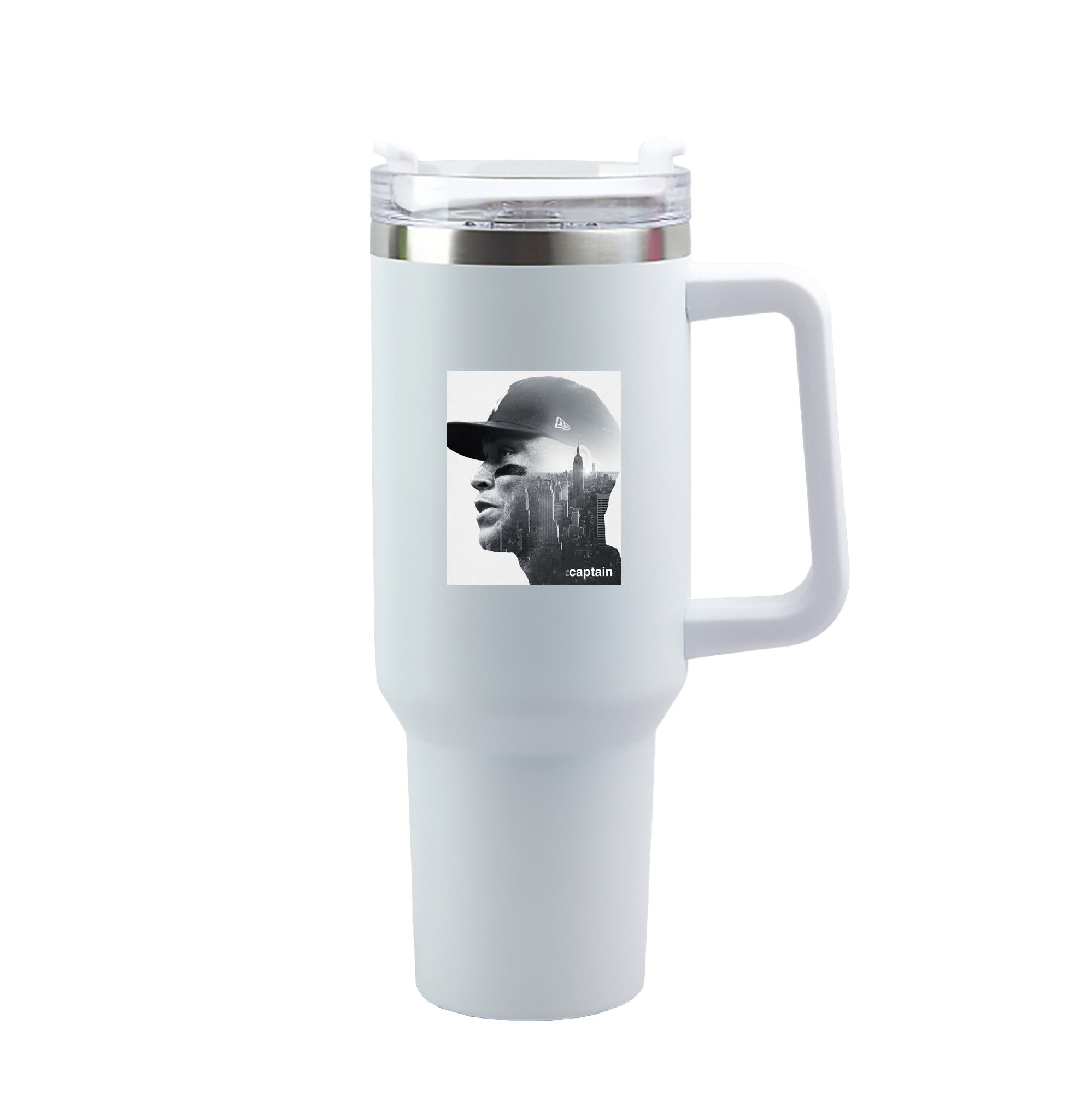 Aaron Judge Yankees Captain 40oz Handle Car Tumbler – Durable Stainless Steel Travel Mug With UV Print – Double Wall Insulated, Fits Most Car Cup Holders