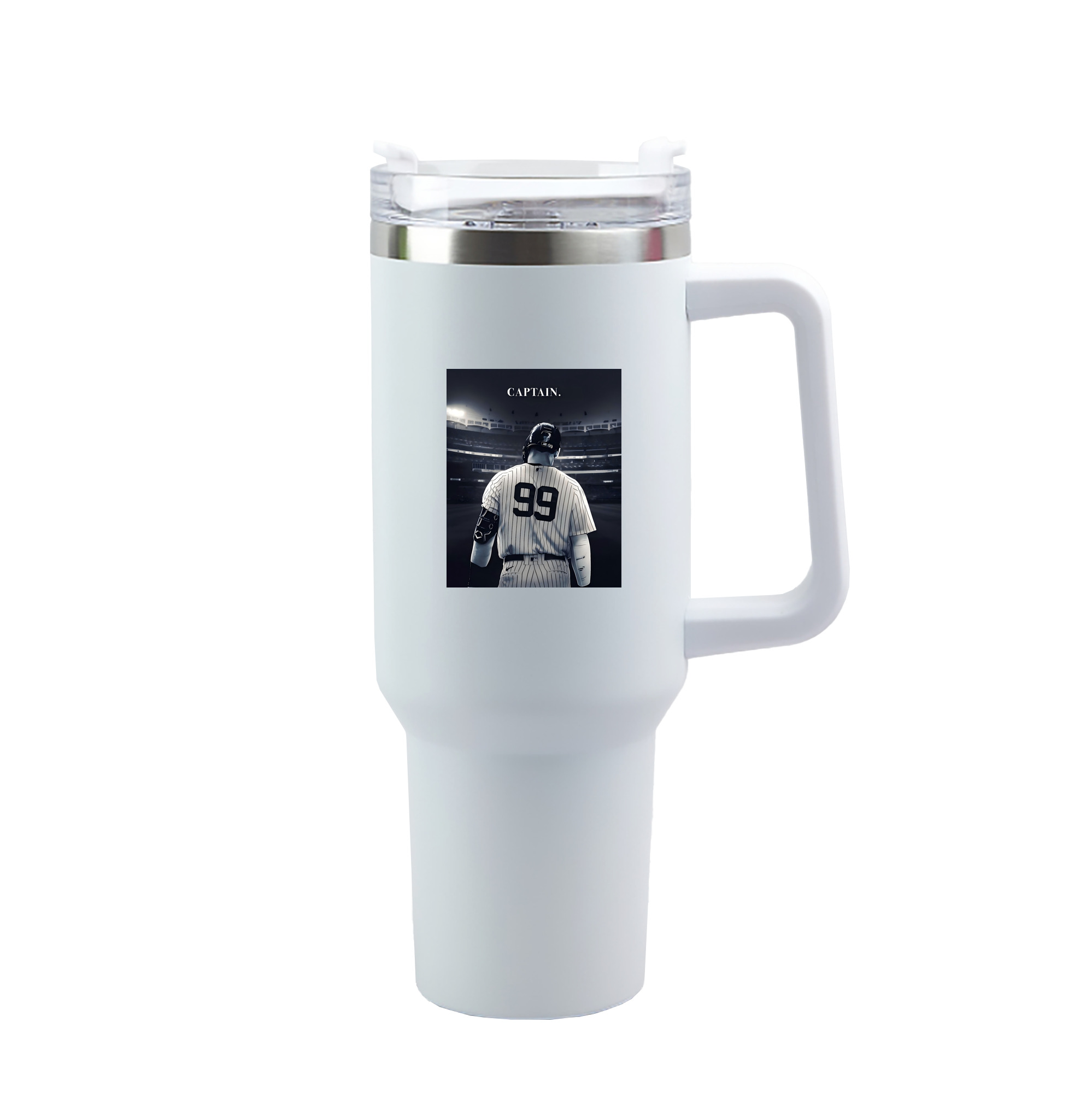 Aaron Judge Yankees Captain 40oz Handle Car Tumbler – Durable Stainless Steel Travel Mug With UV Print – Double Wall Insulated, Fits Most Car Cup Holders