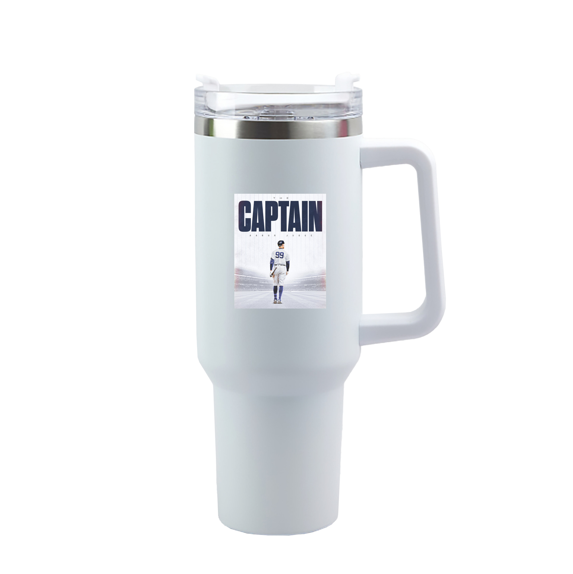 Aaron Judge Yankees Captain 40oz Handle Car Tumbler – Durable Stainless Steel Travel Mug With UV Print – Double Wall Insulated, Fits Most Car Cup Holders