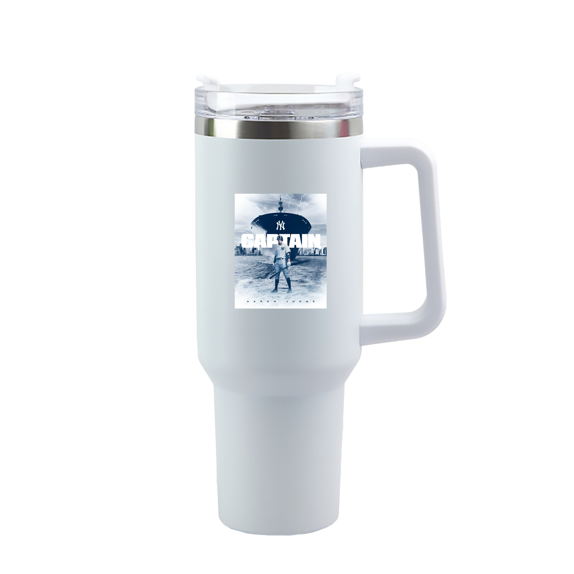 Aaron Judge Yankees Captain 40oz Handle Car Tumbler – Durable Stainless Steel Travel Mug With UV Print – Double Wall Insulated, Fits Most Car Cup Holders