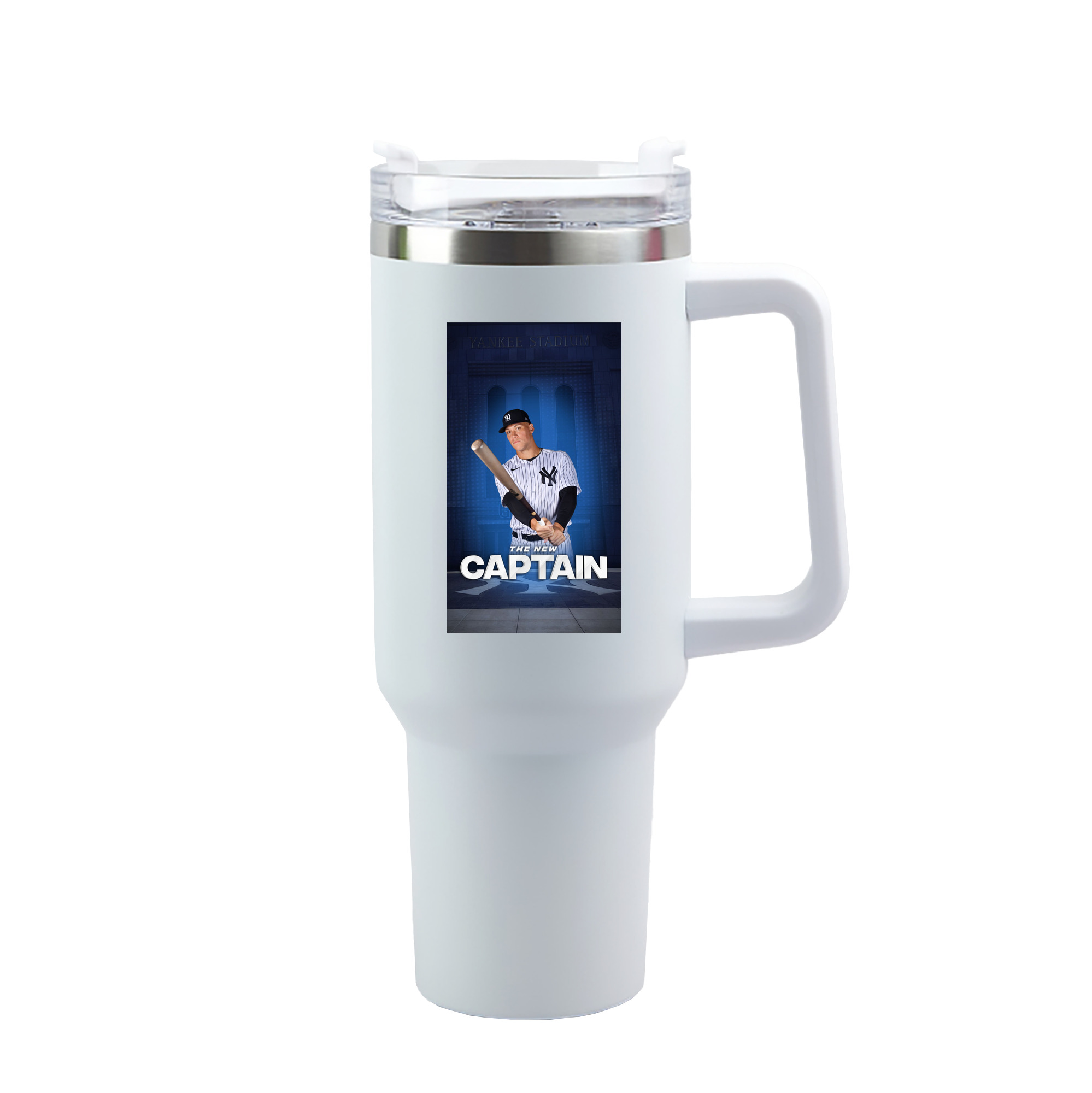 Aaron Judge Yankees Captain 40oz Handle Car Tumbler – Durable Stainless Steel Travel Mug With UV Print – Double Wall Insulated, Fits Most Car Cup Holders