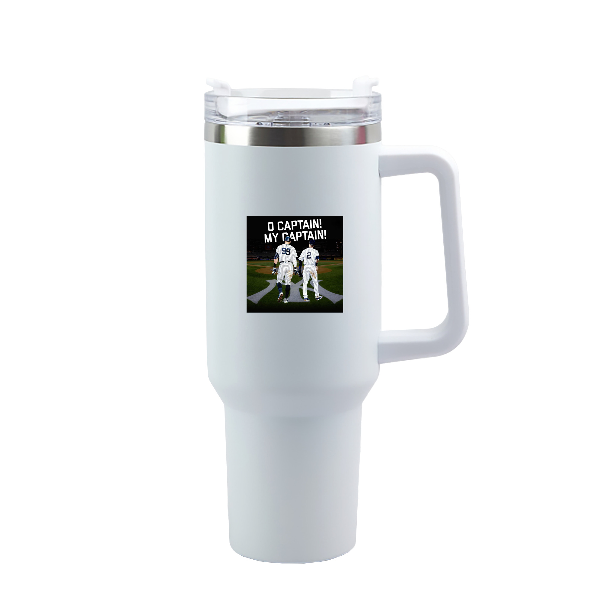 Aaron Judge Yankees Captain 40oz Handle Car Tumbler – Durable Stainless Steel Travel Mug With UV Print – Double Wall Insulated, Fits Most Car Cup Holders