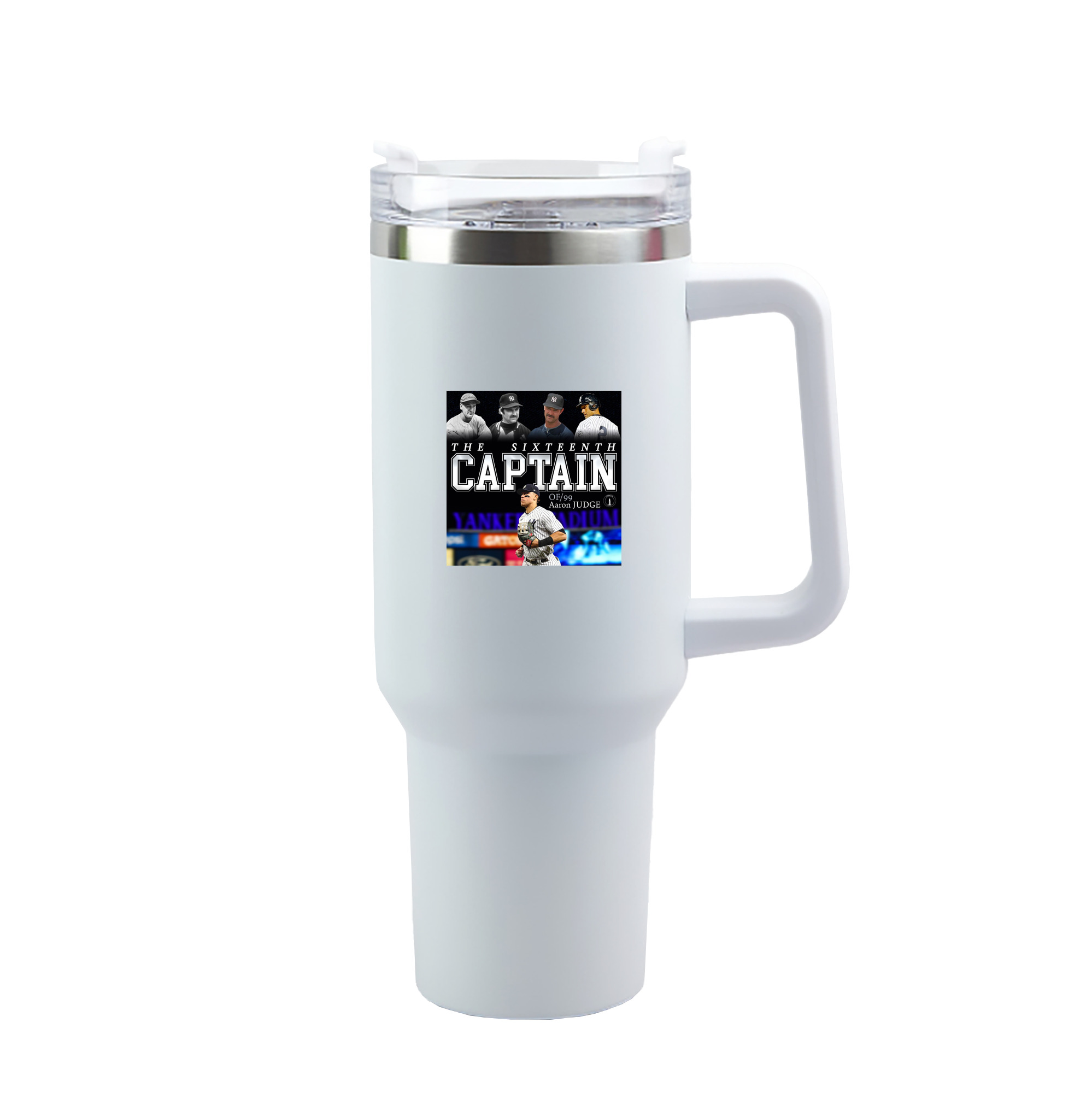 Aaron Judge Yankees Captain 40oz Handle Car Tumbler – Durable Stainless Steel Travel Mug With UV Print – Double Wall Insulated, Fits Most Car Cup Holders
