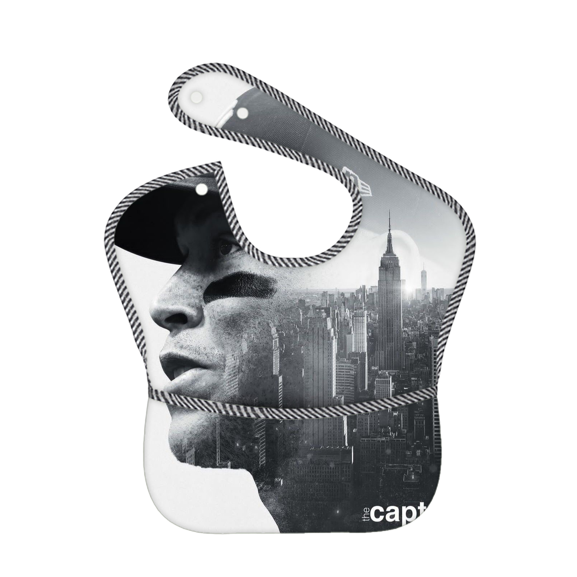 Aaron Judge Yankees Captain Adjustable Waterproof Toddler Bib – Full-Print Durable Polyester – Foldable Crumb Pocket – Easy Snap Closure – Soft