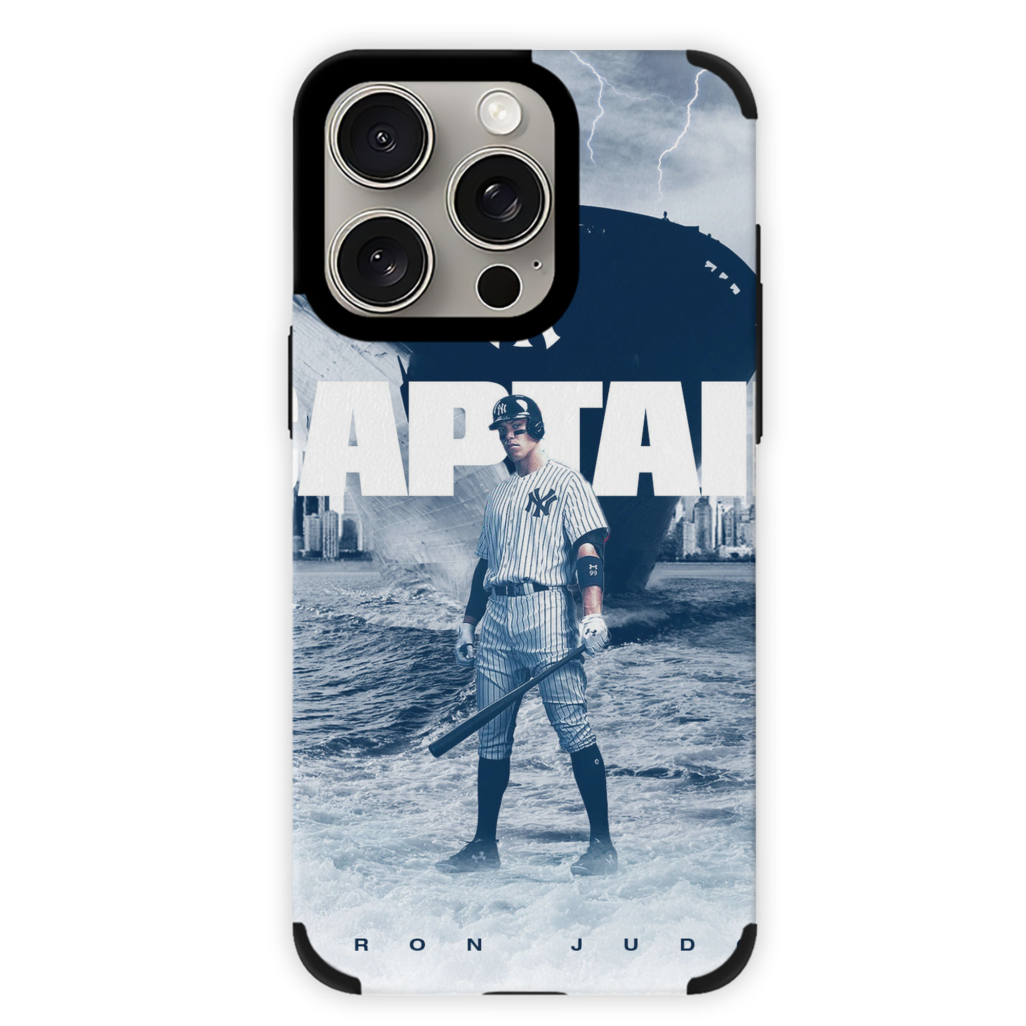 Aaron Judge Yankees Captain IPhone 15 Pro Max PU Leather Case – Soft Lining, 360° Protection – Precise Fit, 3D Buttons, Easy Charging – Anti-Yellowing, Easy To Clean