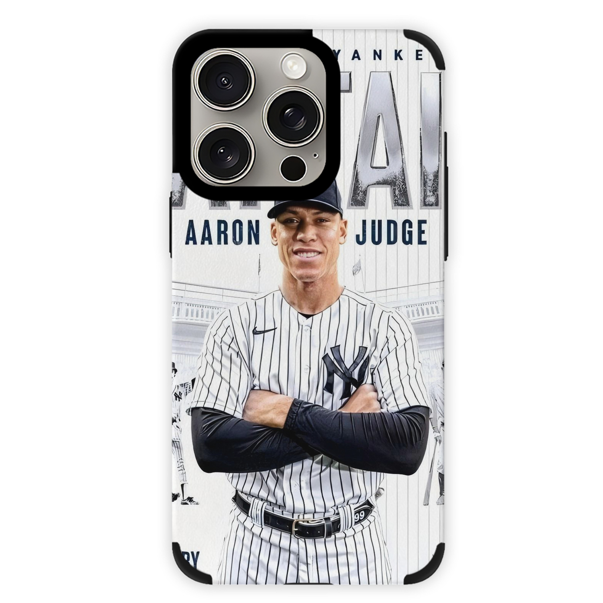 Aaron Judge Yankees Captain IPhone 15 Pro Max PU Leather Case – Soft Lining, 360° Protection – Precise Fit, 3D Buttons, Easy Charging – Anti-Yellowing, Easy To Clean