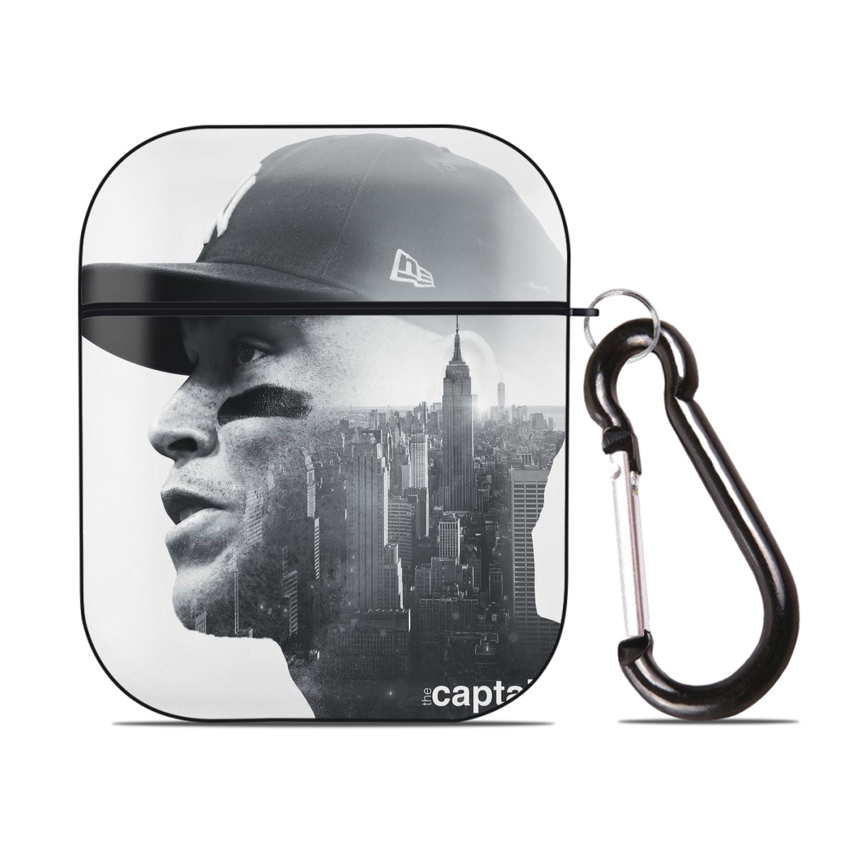 Aaron Judge Yankees Captain AirPods 2 Case Hard Shell Black, Flexible PC Material, Precise Cutouts, Full Protection, Anti-Fingerprint, Washable, Includes Keychain – Durable & Slim Design