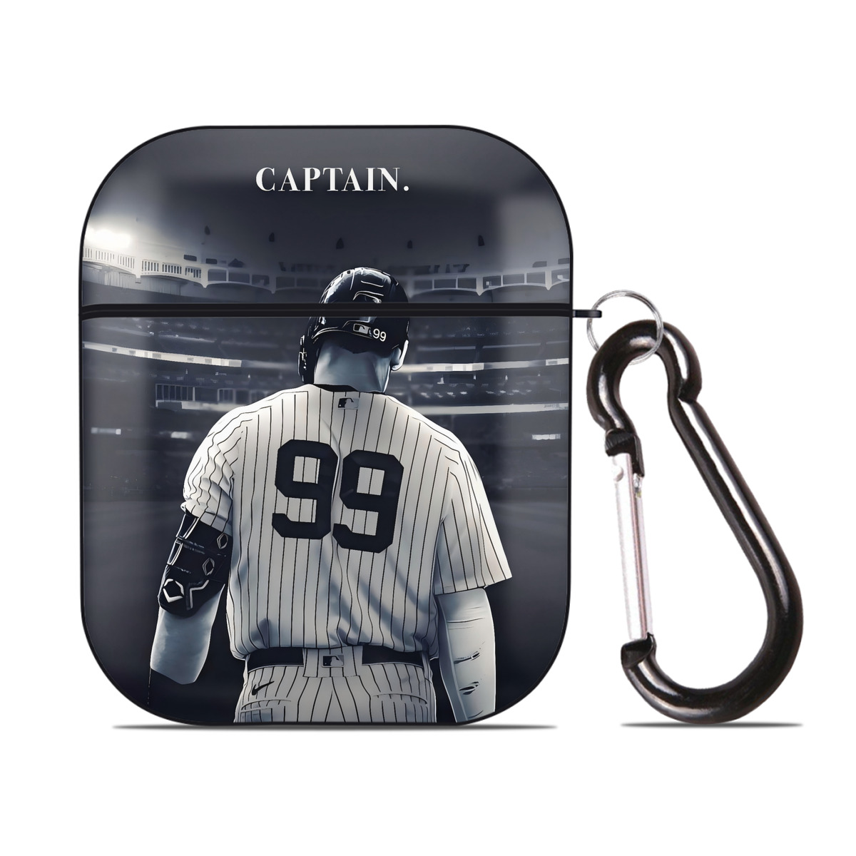 Aaron Judge Yankees Captain AirPods 2 Case Hard Shell Black, Flexible PC Material, Precise Cutouts, Full Protection, Anti-Fingerprint, Washable, Includes Keychain – Durable & Slim Design