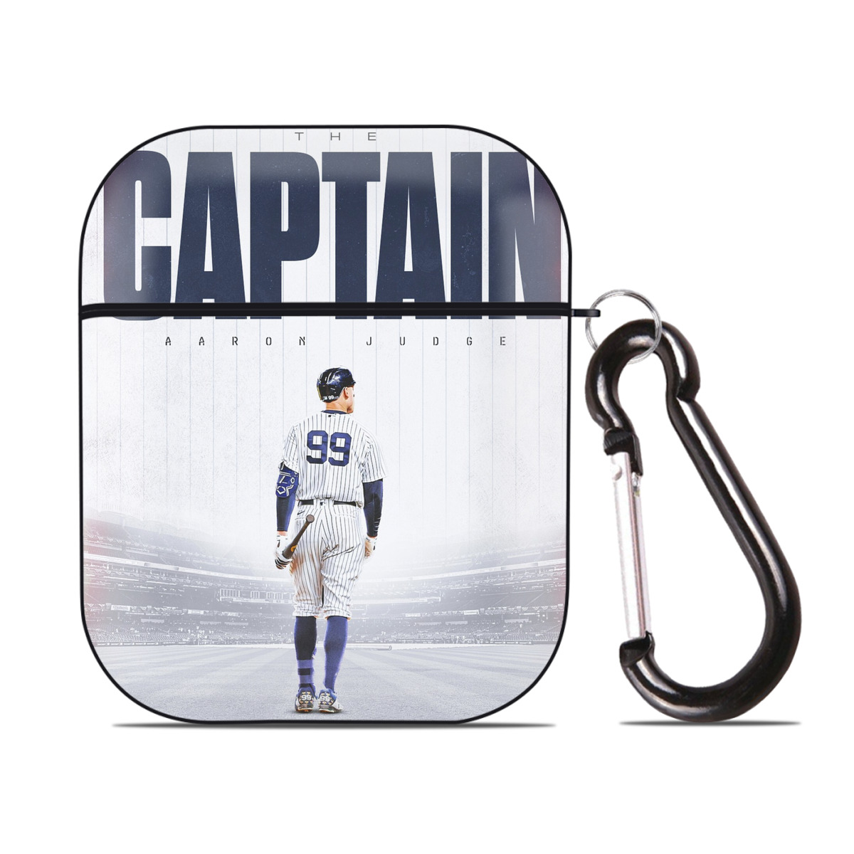 Aaron Judge Yankees Captain AirPods 2 Case Hard Shell Black, Flexible PC Material, Precise Cutouts, Full Protection, Anti-Fingerprint, Washable, Includes Keychain – Durable & Slim Design