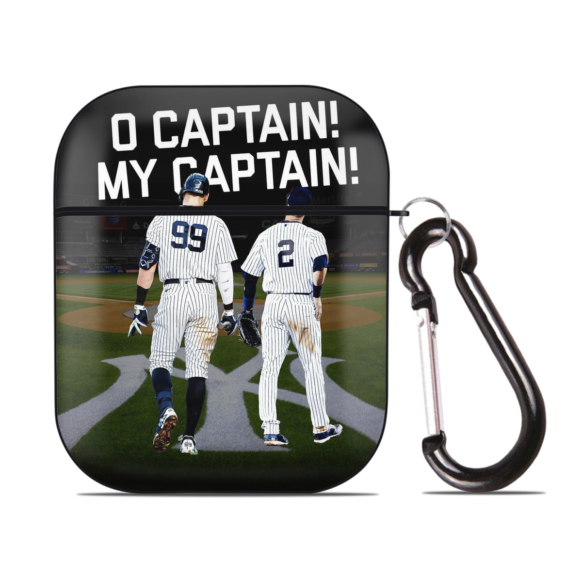Aaron Judge Yankees Captain AirPods 2 Case Hard Shell Black, Flexible PC Material, Precise Cutouts, Full Protection, Anti-Fingerprint, Washable, Includes Keychain – Durable & Slim Design