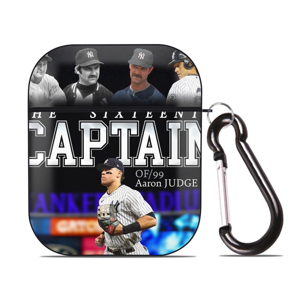 Aaron Judge Yankees Captain AirPods 2 Case Hard Shell Black, Flexible PC Material, Precise Cutouts, Full Protection, Anti-Fingerprint, Washable, Includes Keychain – Durable & Slim Design
