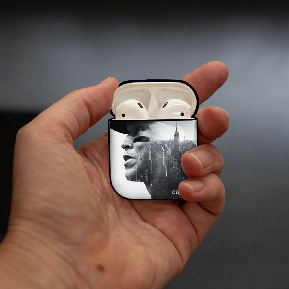 Aaron Judge Yankees Captain AirPods 2 Case Hard Shell Black, Flexible PC Material, Precise Cutouts, Full Protection, Anti-Fingerprint, Washable, Includes Keychain – Durable & Slim Design