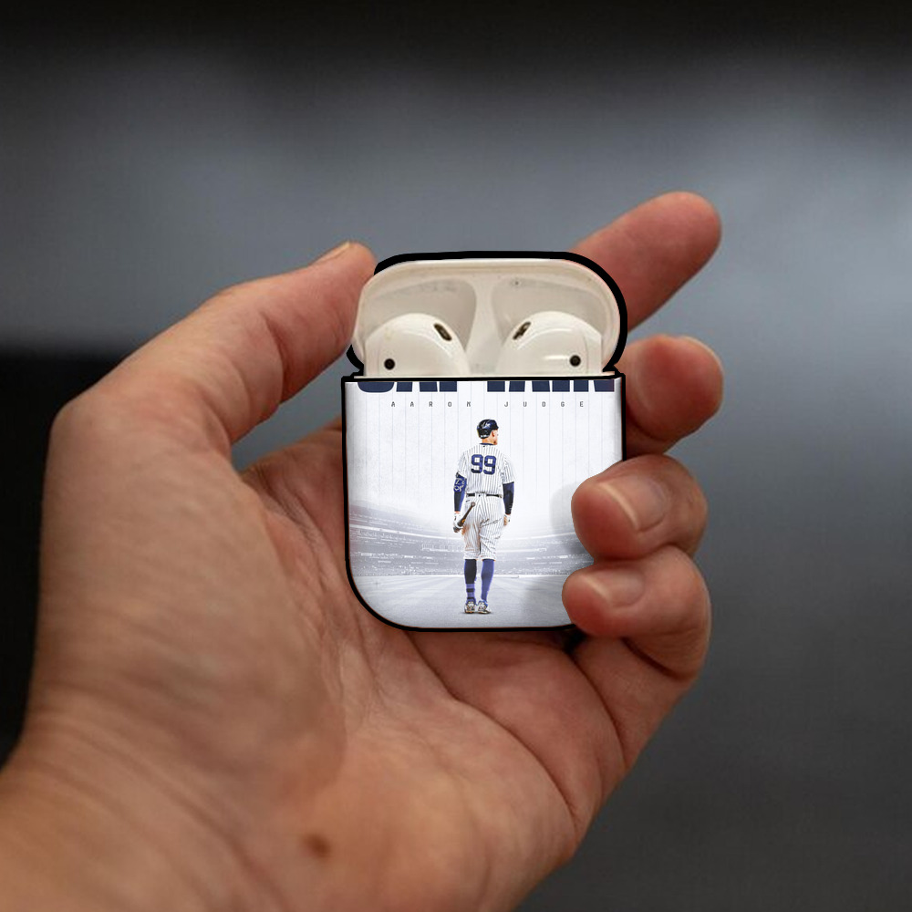 Aaron Judge Yankees Captain AirPods 2 Case Hard Shell Black, Flexible PC Material, Precise Cutouts, Full Protection, Anti-Fingerprint, Washable, Includes Keychain – Durable & Slim Design