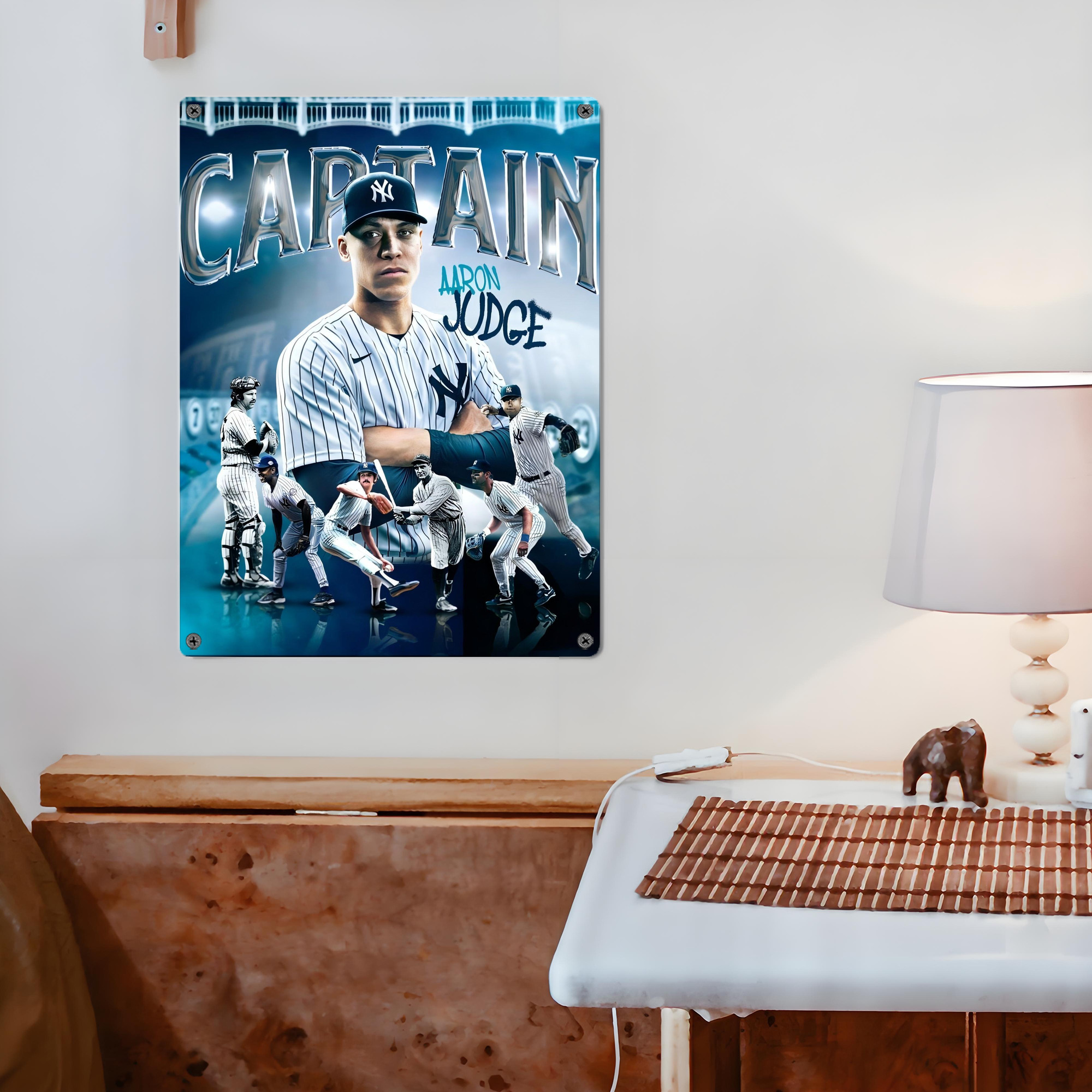 Aaron Judge Yankees Captain Vintage Metal Tin Sign 12x16inch – Retro Wall Art Decor For Home, Bar, Kitchen, Bedroom, Office – Durable Iron Sheet Poster, Easy To Hang, Full-Color Printing