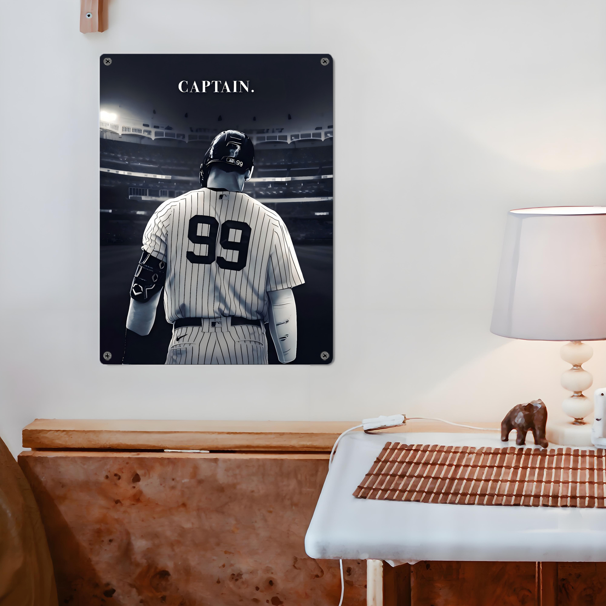 Aaron Judge Yankees Captain Vintage Metal Tin Sign 12x16inch – Retro Wall Art Decor For Home, Bar, Kitchen, Bedroom, Office – Durable Iron Sheet Poster, Easy To Hang, Full-Color Printing